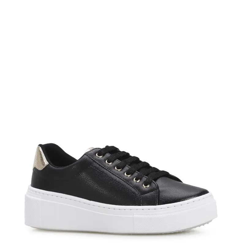 Tênis Flatform Alt Preto/Lezard Dourado