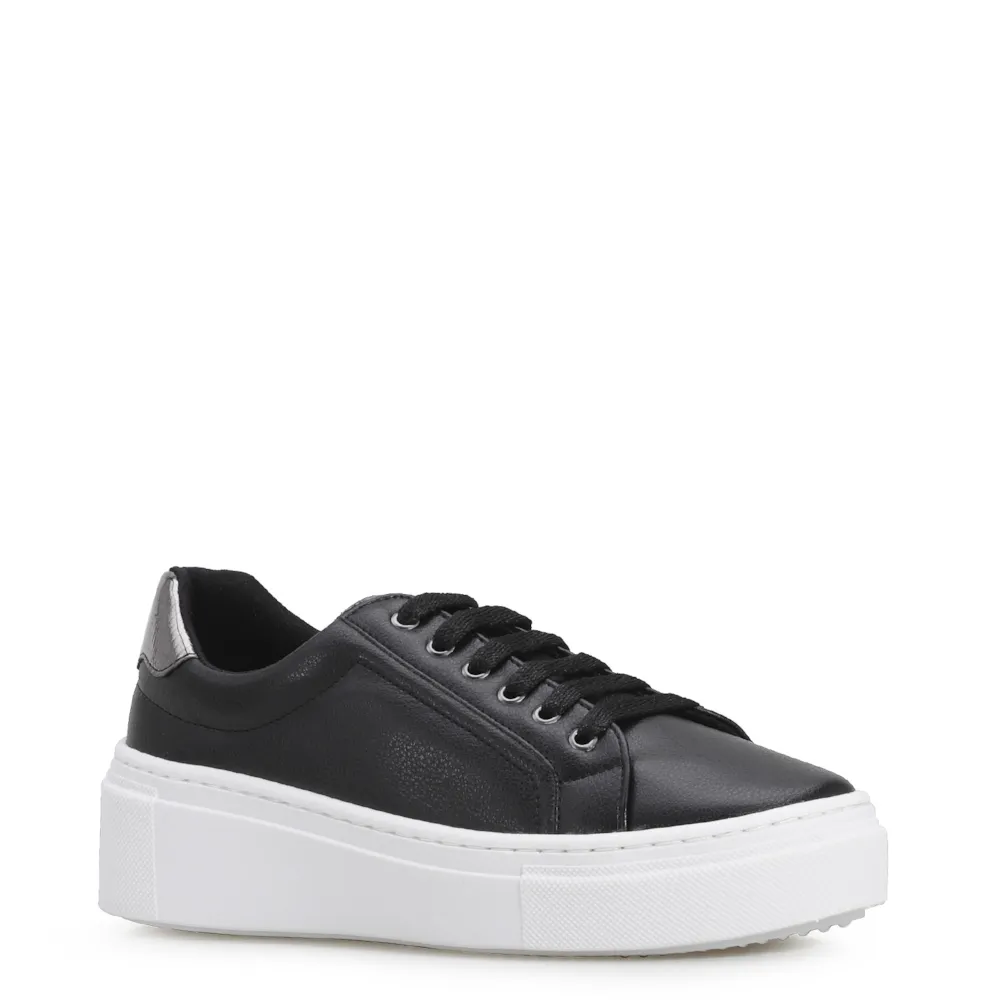 Tênis Flatform Alt Preto/Lezard Prata