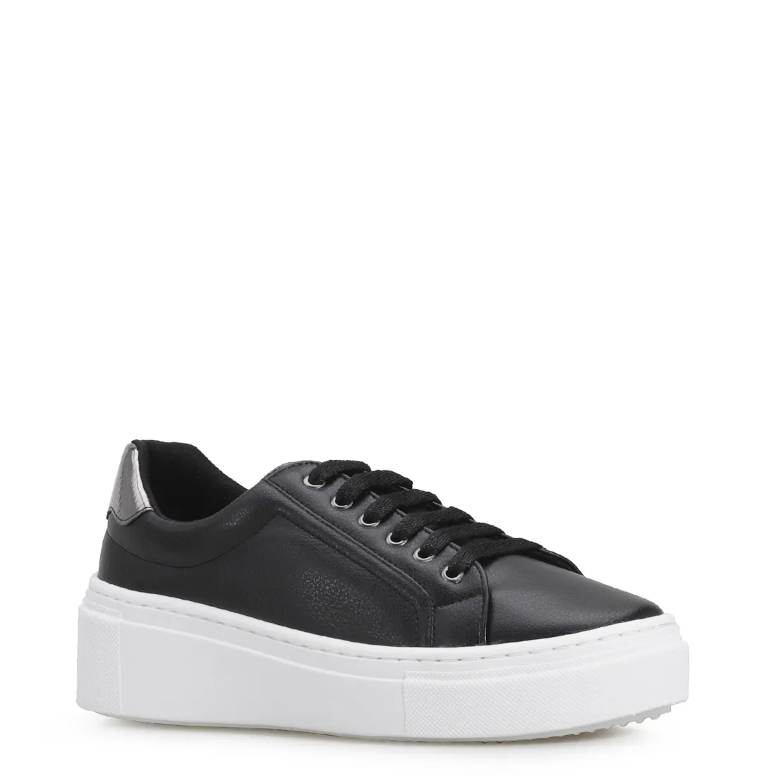 Tênis Flatform Alt Preto/Lezard Prata
