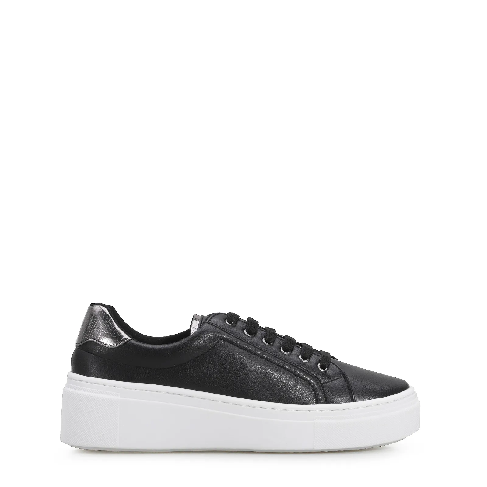 Tênis Flatform Alt Preto/Lezard Prata