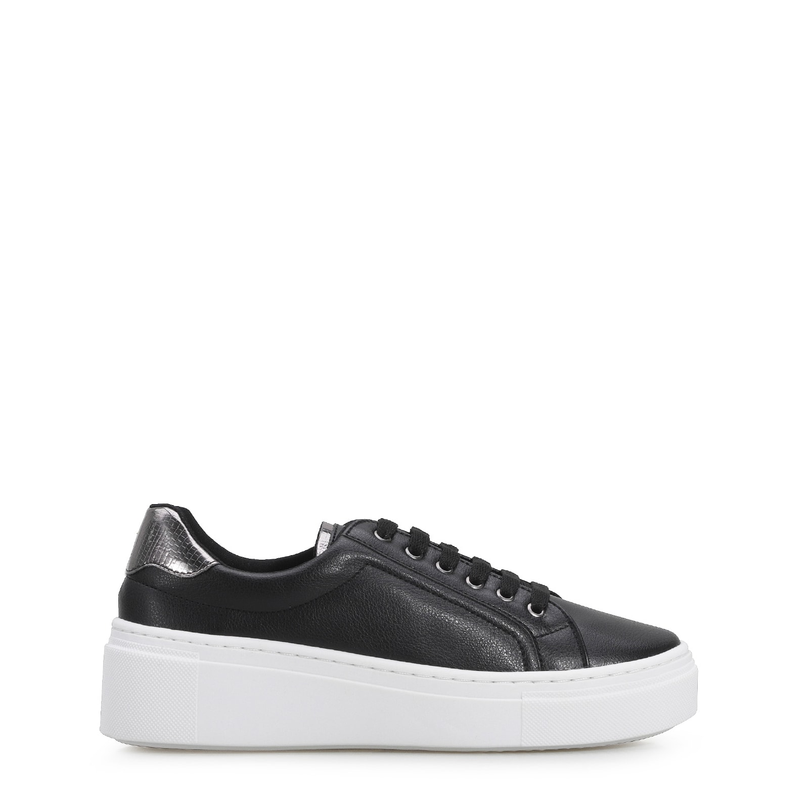 Tênis Flatform Alt Preto/Lezard Prata