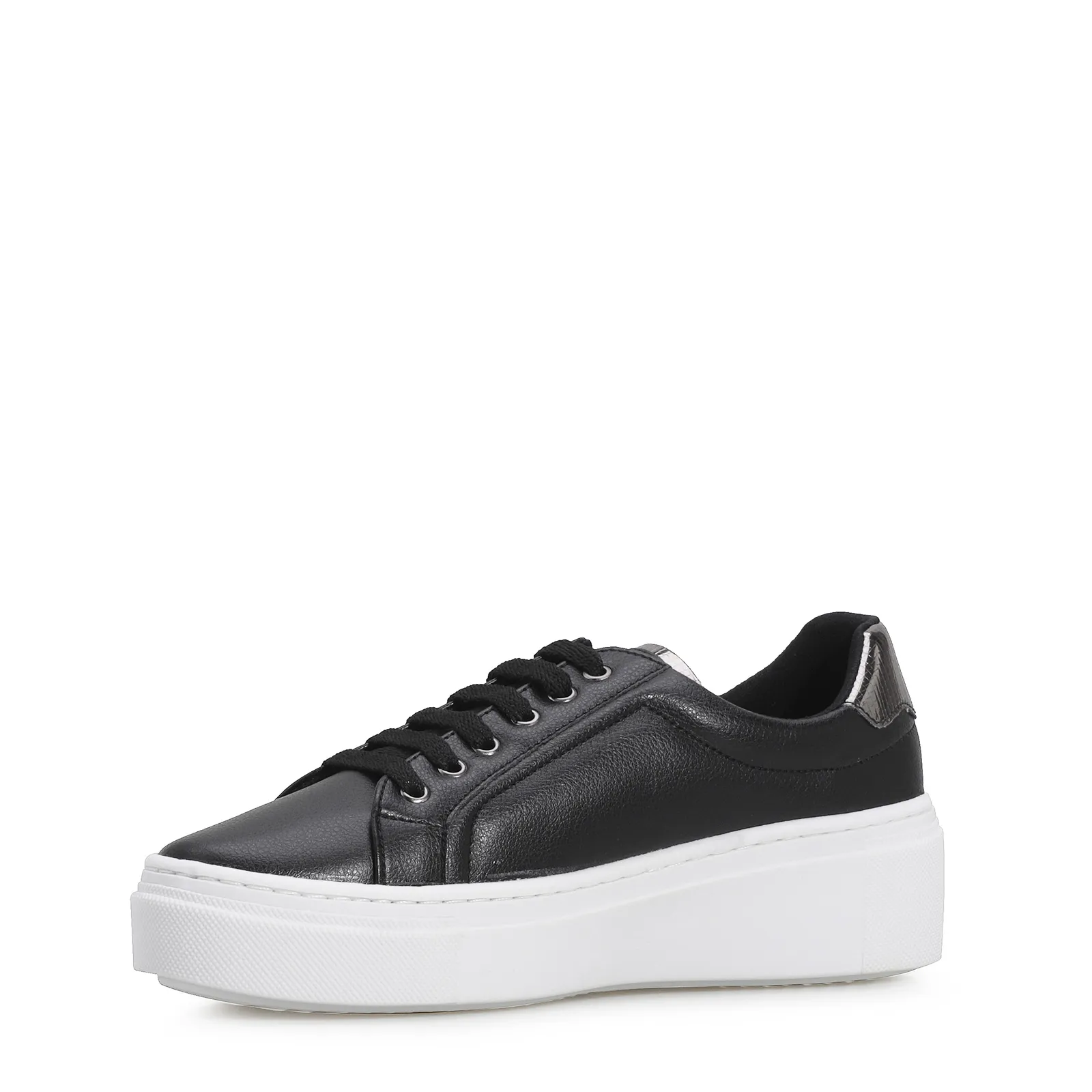 Tênis Flatform Alt Preto/Lezard Prata