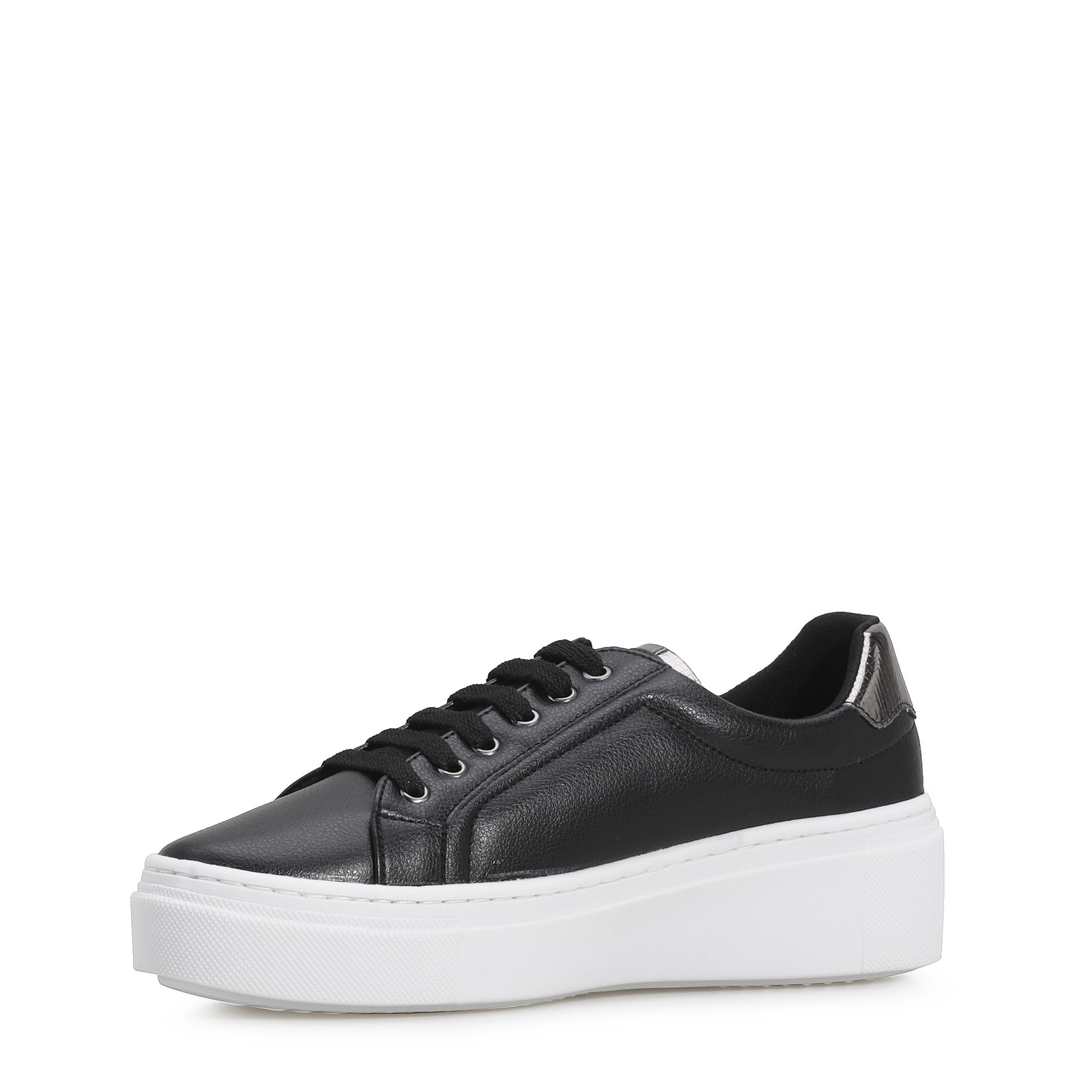 Tênis Flatform Alt Preto/Lezard Prata