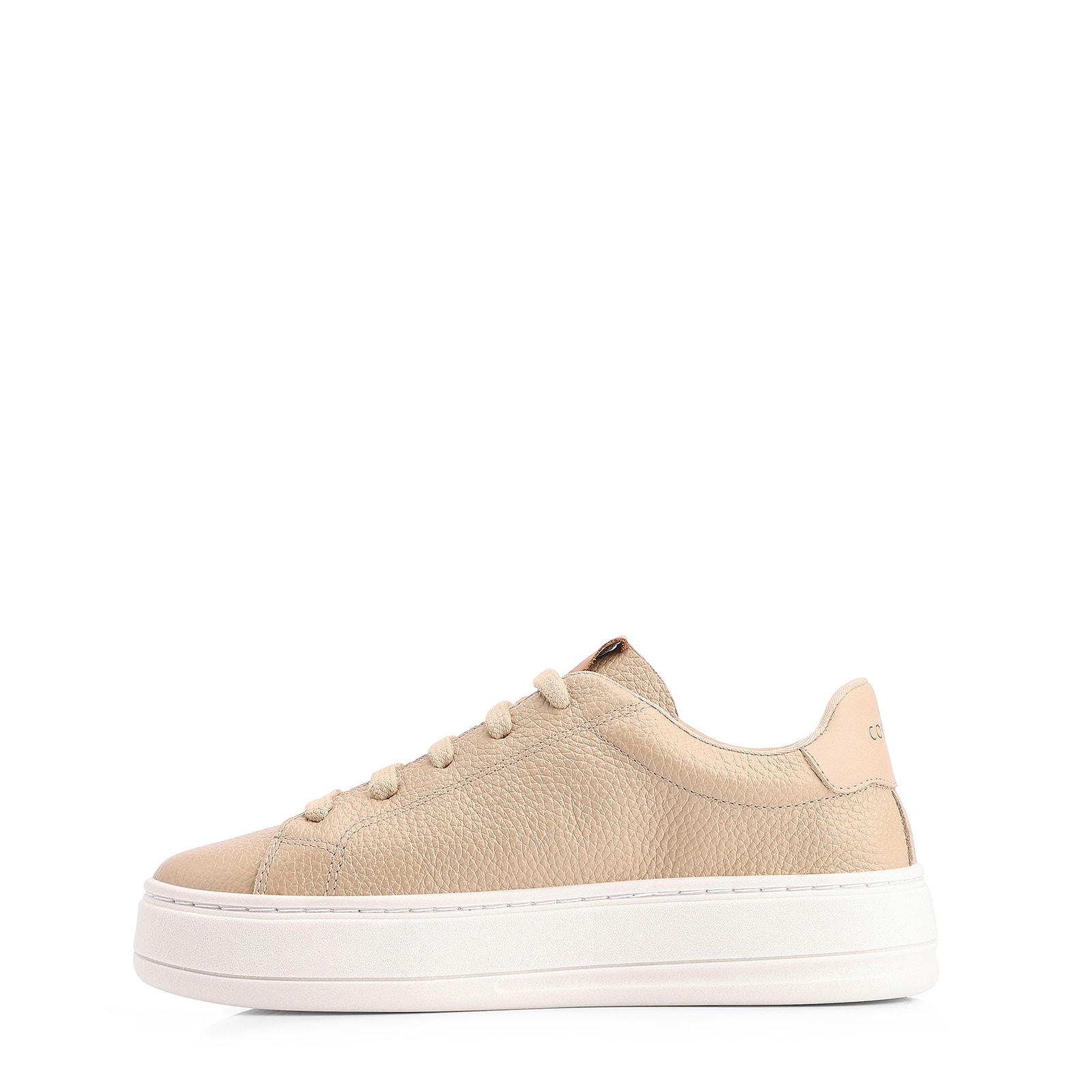 Tênis Flatform Couro Bege