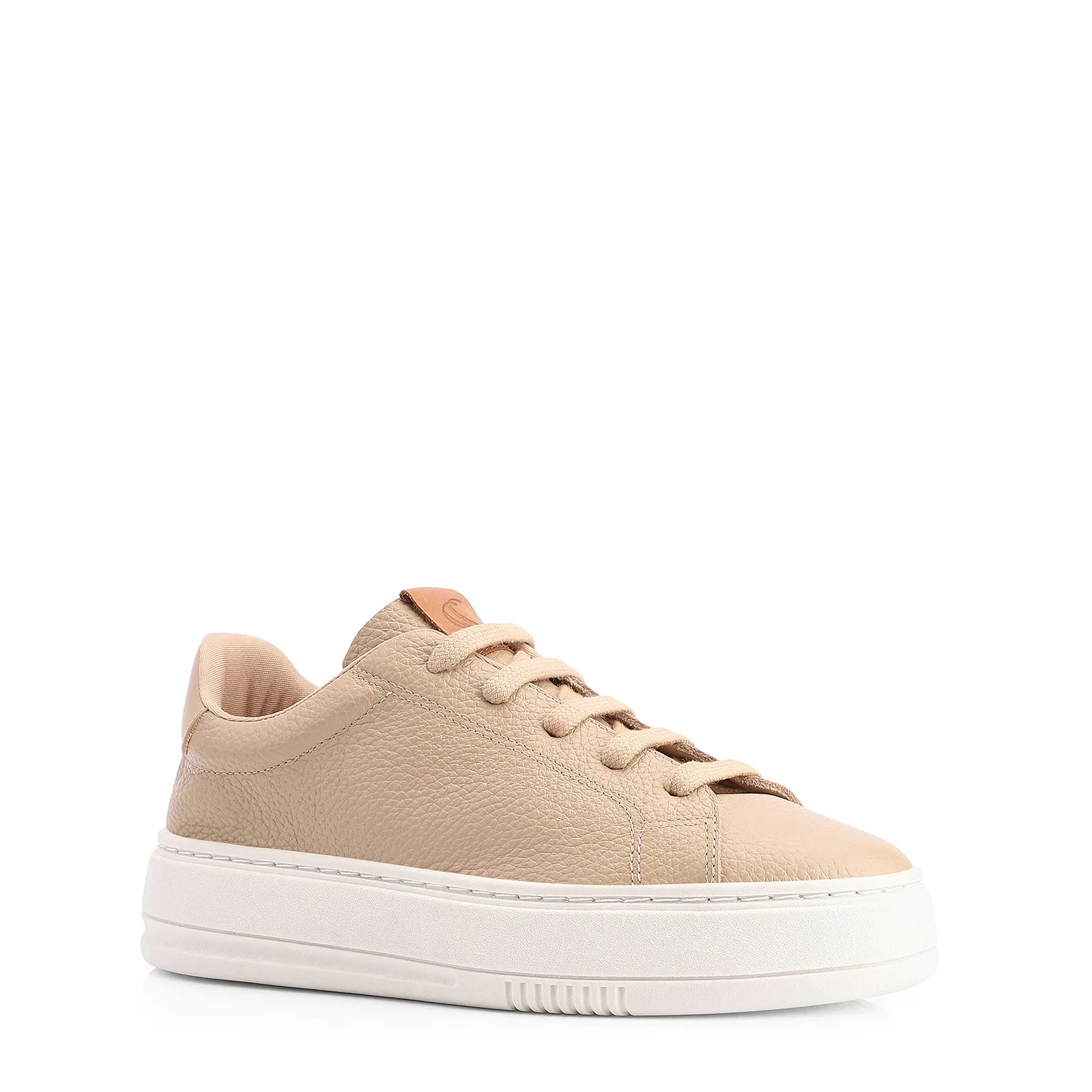 Tênis Flatform Couro Bege
