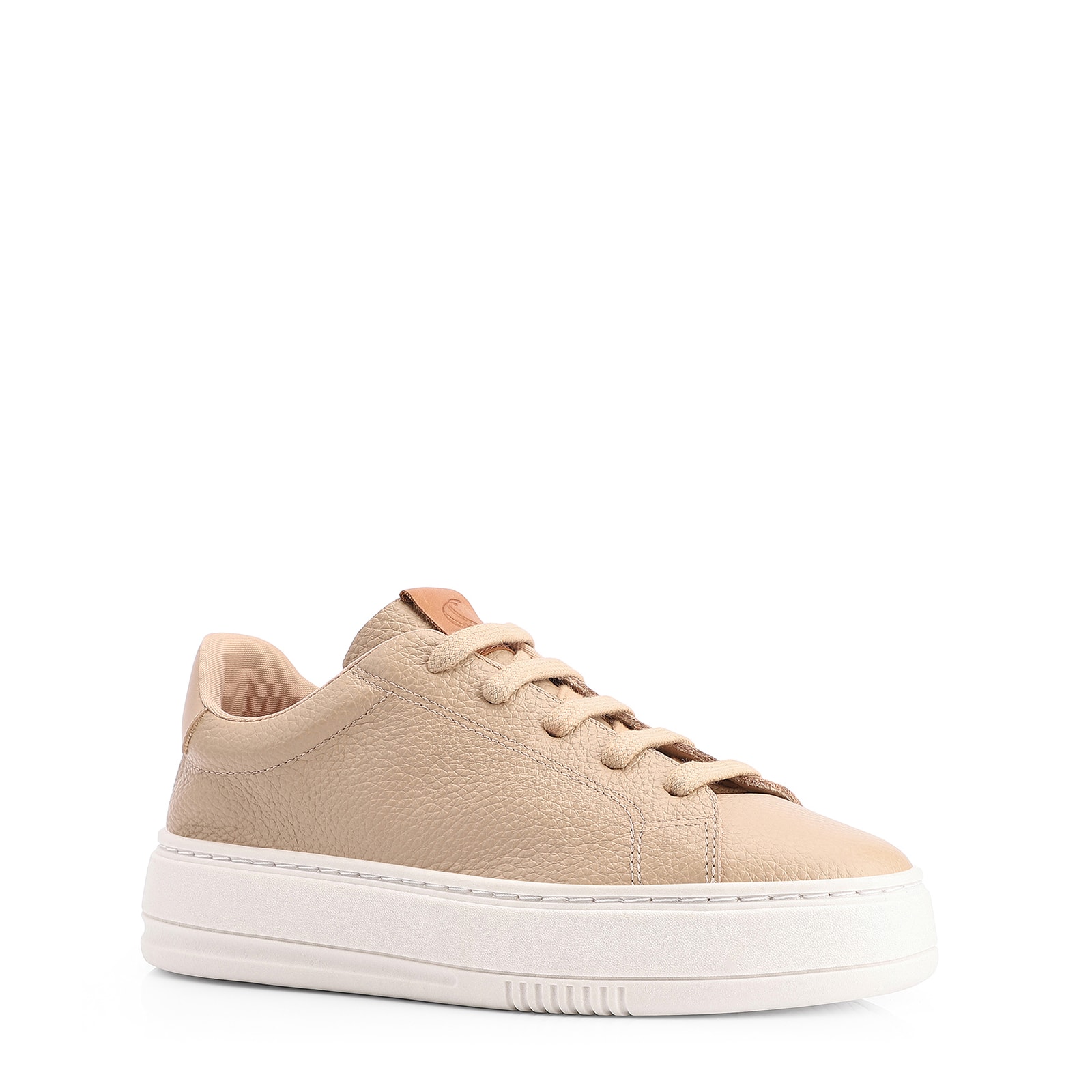 Tênis Flatform Couro Bege