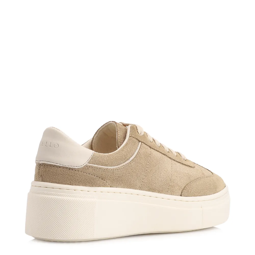 Tênis Flatform Couro Camurça Bege - imagem 4