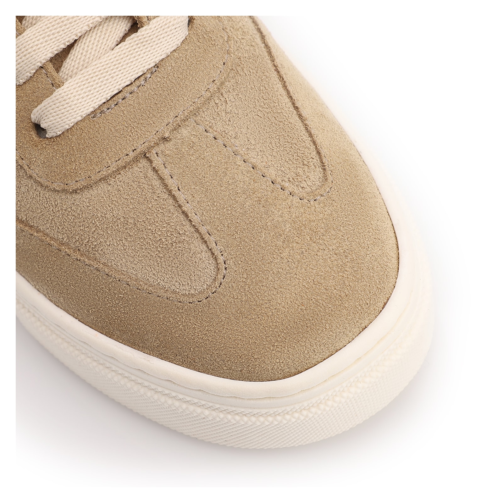 Tênis Flatform Couro Camurça Bege