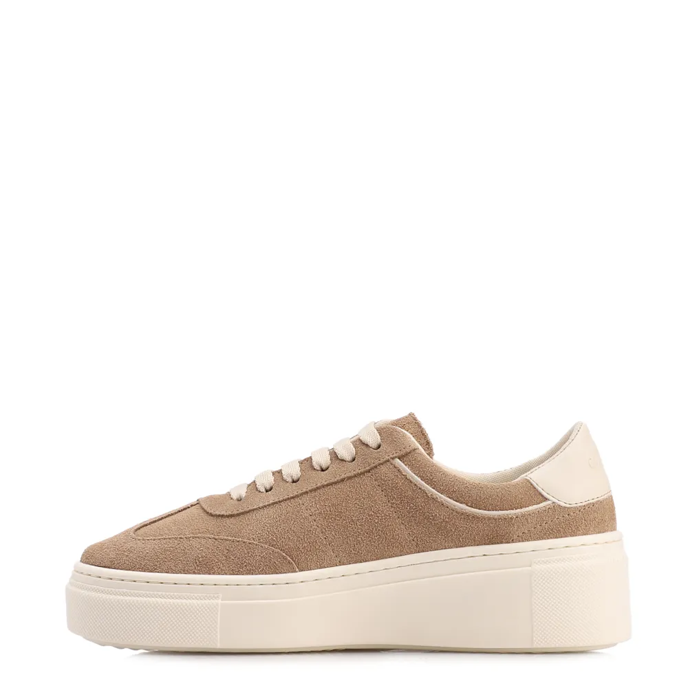 Tênis Flatform Couro Camurça Bege - imagem 4