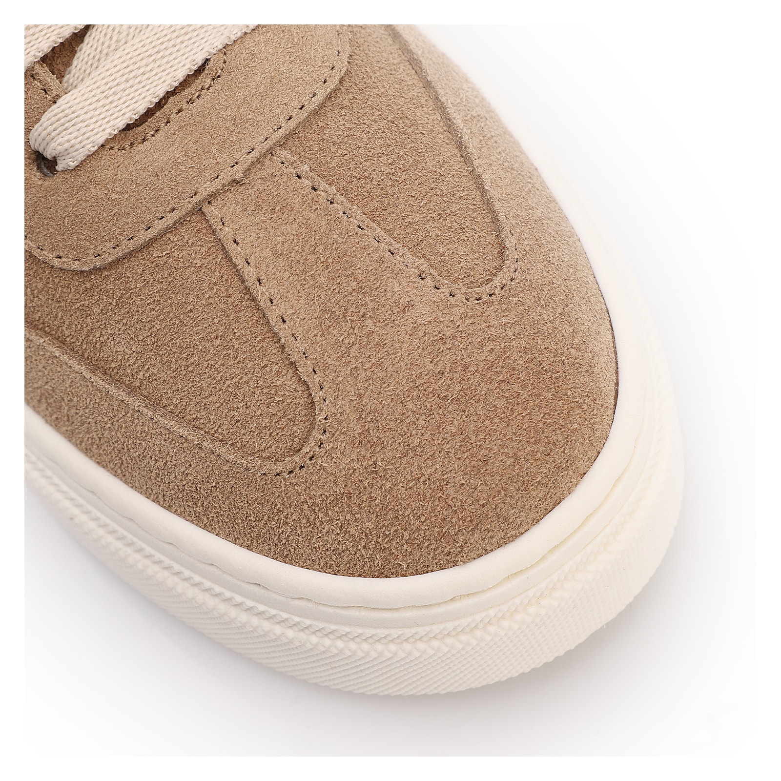 Tênis Flatform Couro Camurça Bege