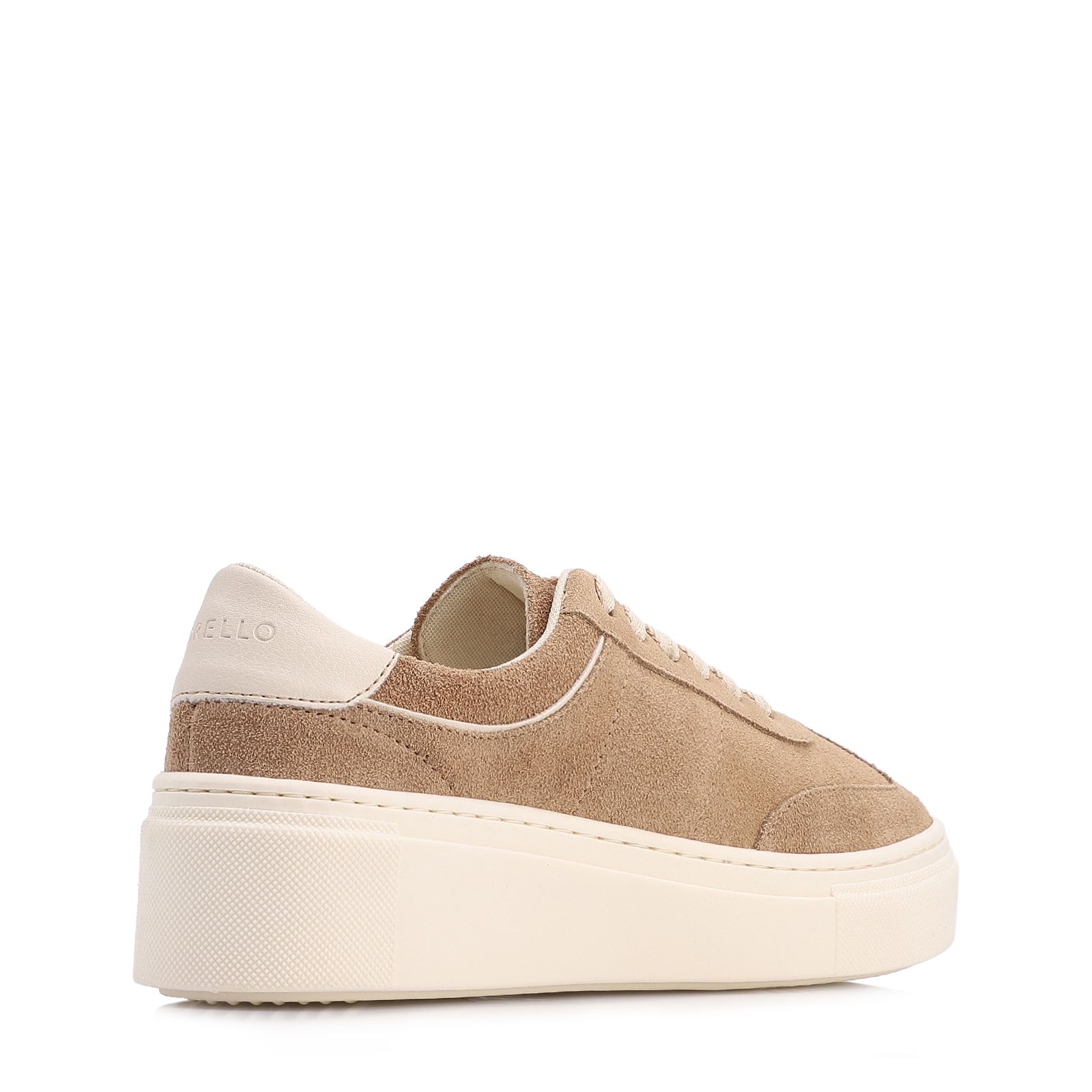 Tênis Flatform Couro Camurça Bege