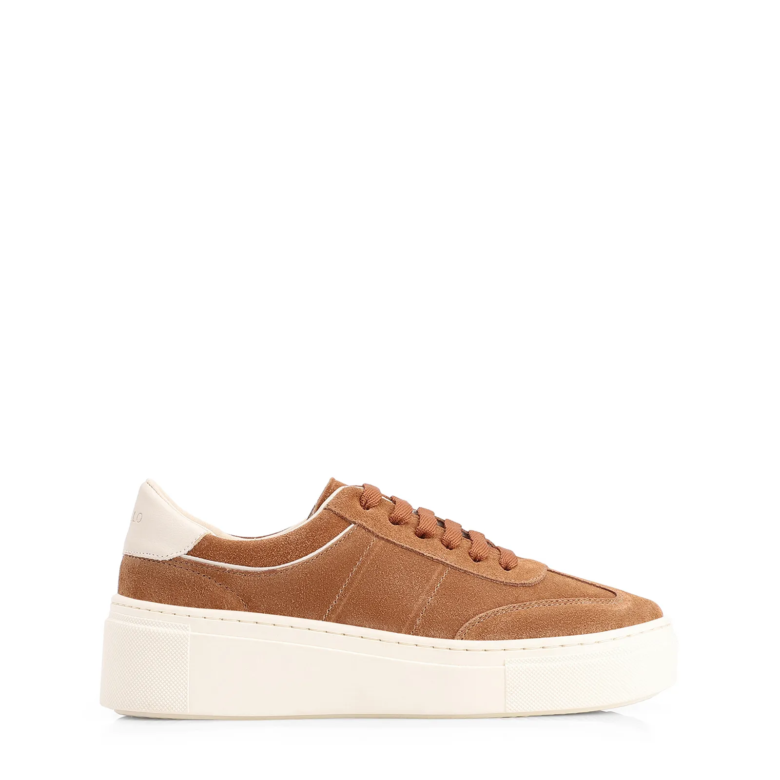 Tênis Flatform Couro Camurça Marrom Claro
