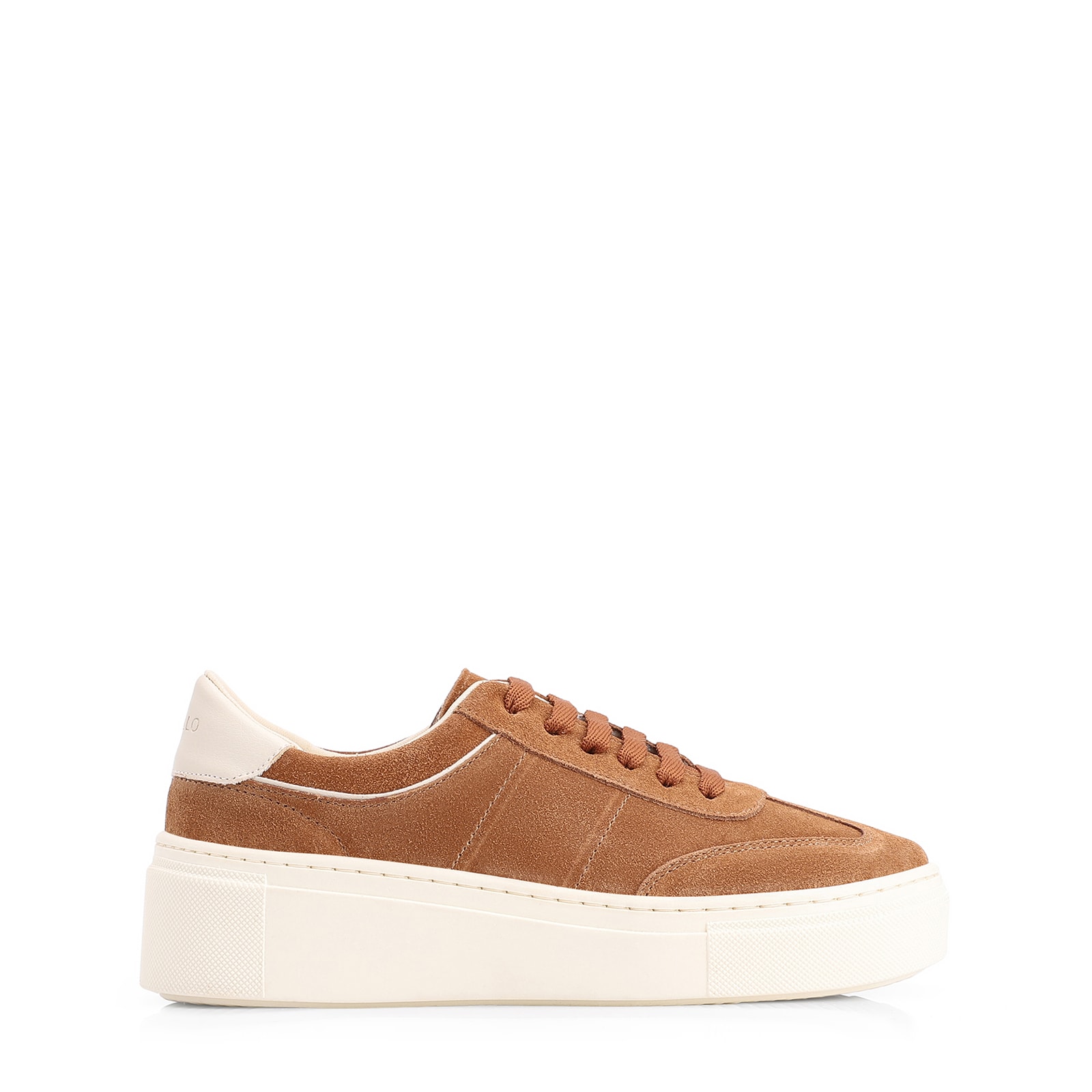 Tênis Flatform Couro Camurça Marrom Claro
