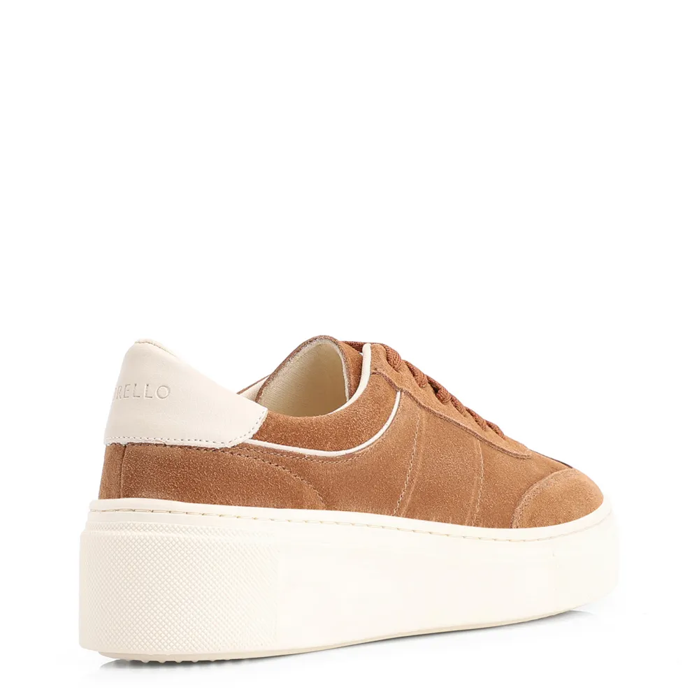 Tênis Flatform Couro Camurça Marrom Claro - imagem 4