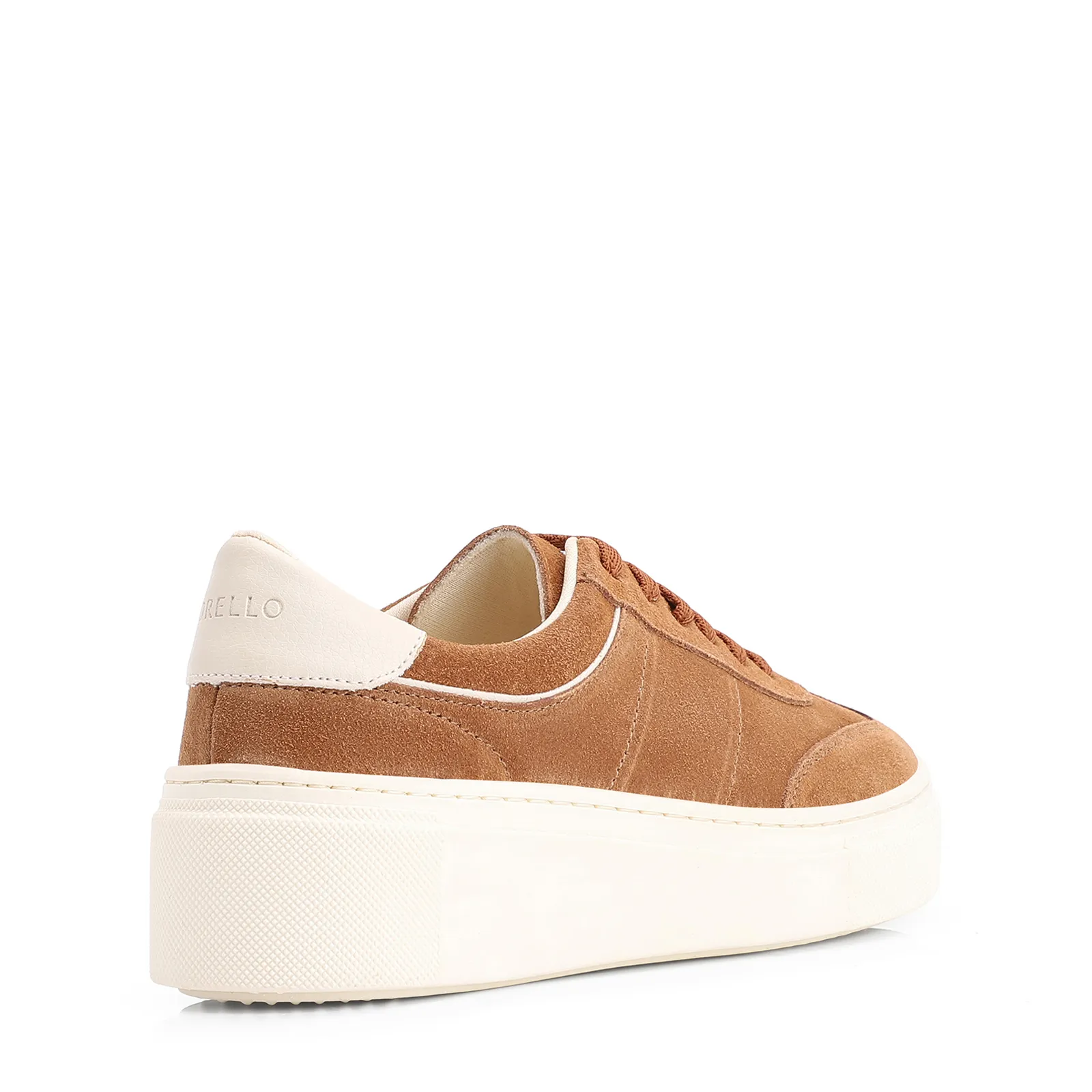 Tênis Flatform Couro Camurça Marrom Claro