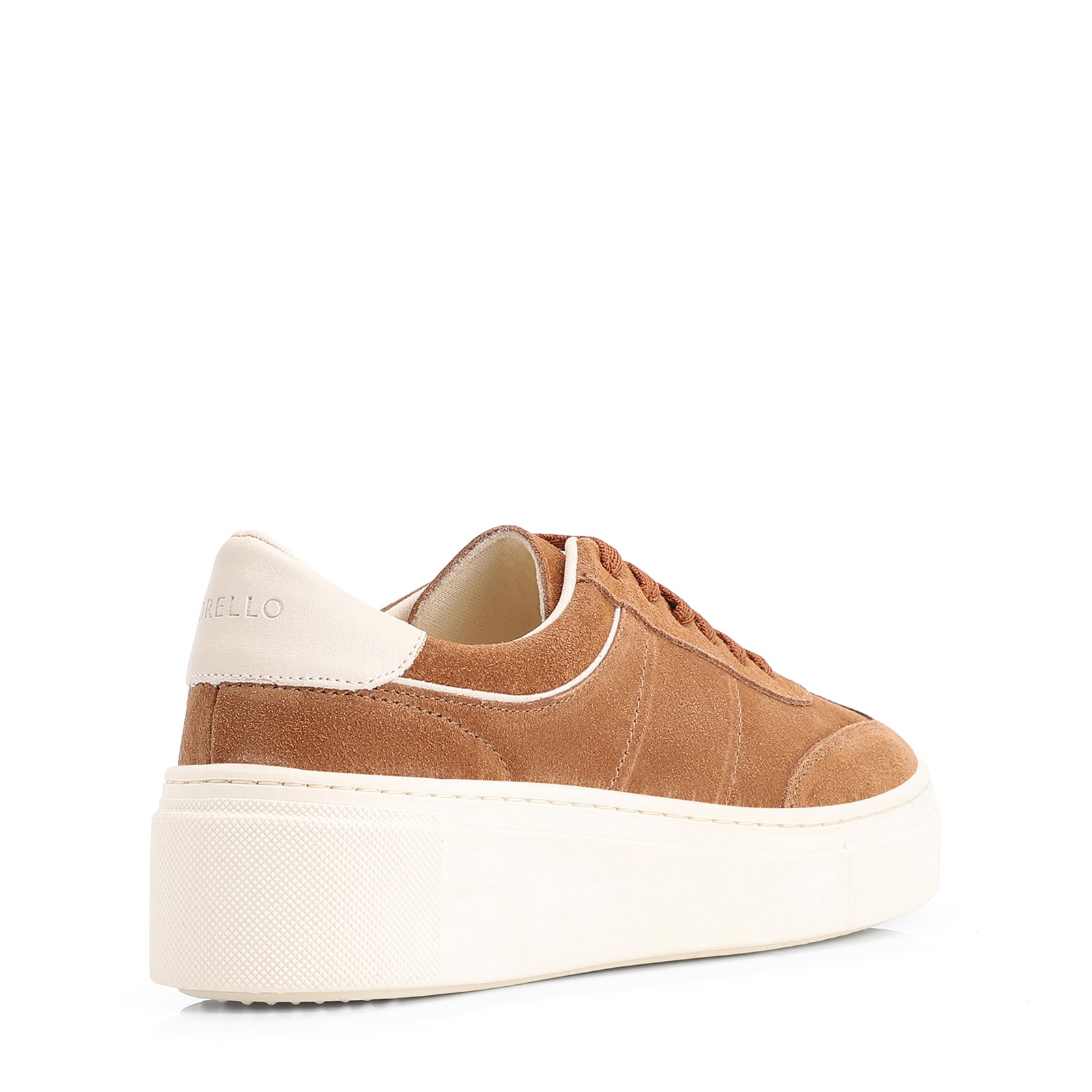Tênis Flatform Couro Camurça Marrom Claro