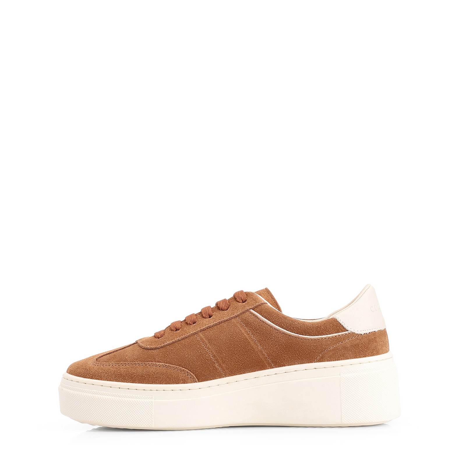 Tênis Flatform Couro Camurça Marrom Claro