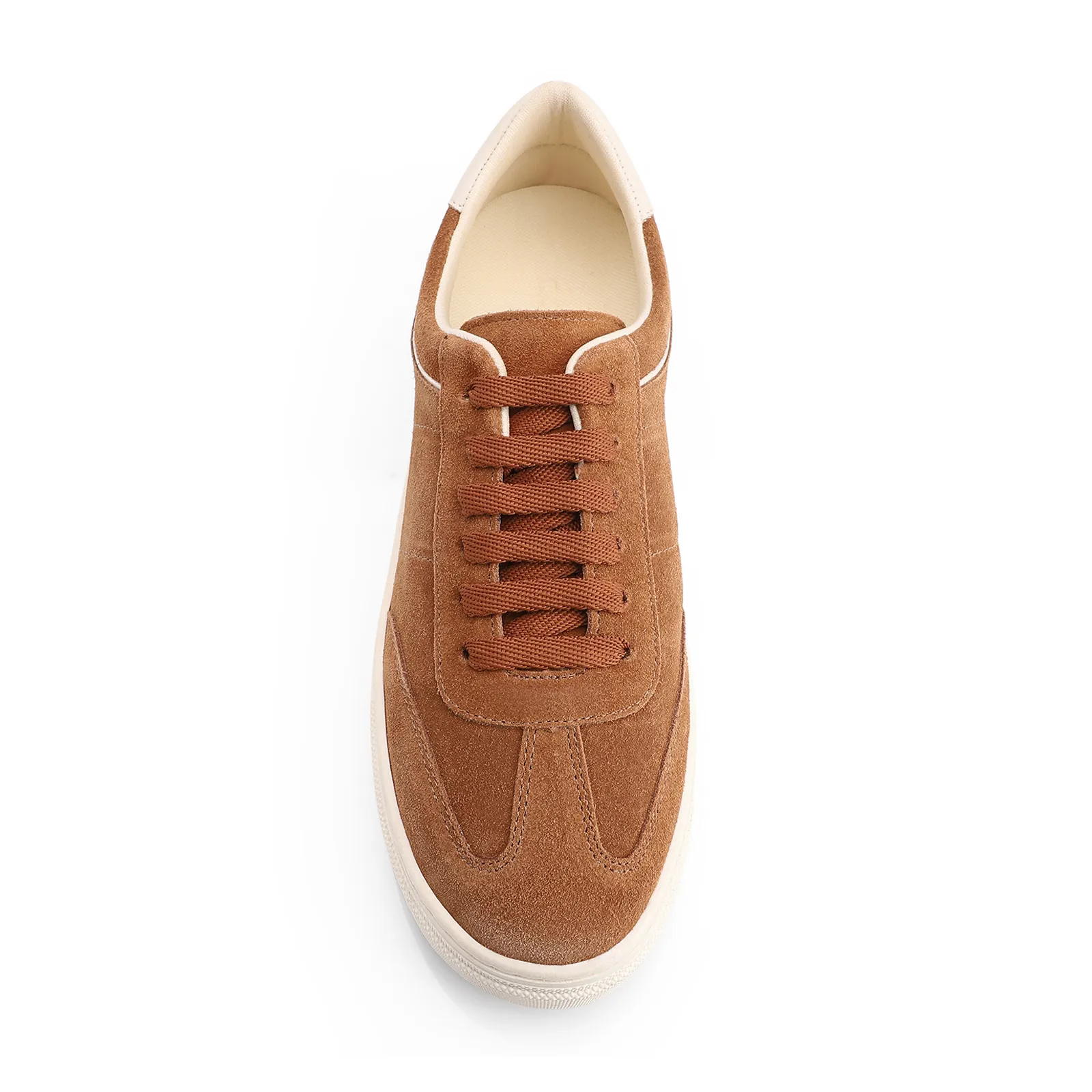 Tênis Flatform Couro Camurça Marrom Claro