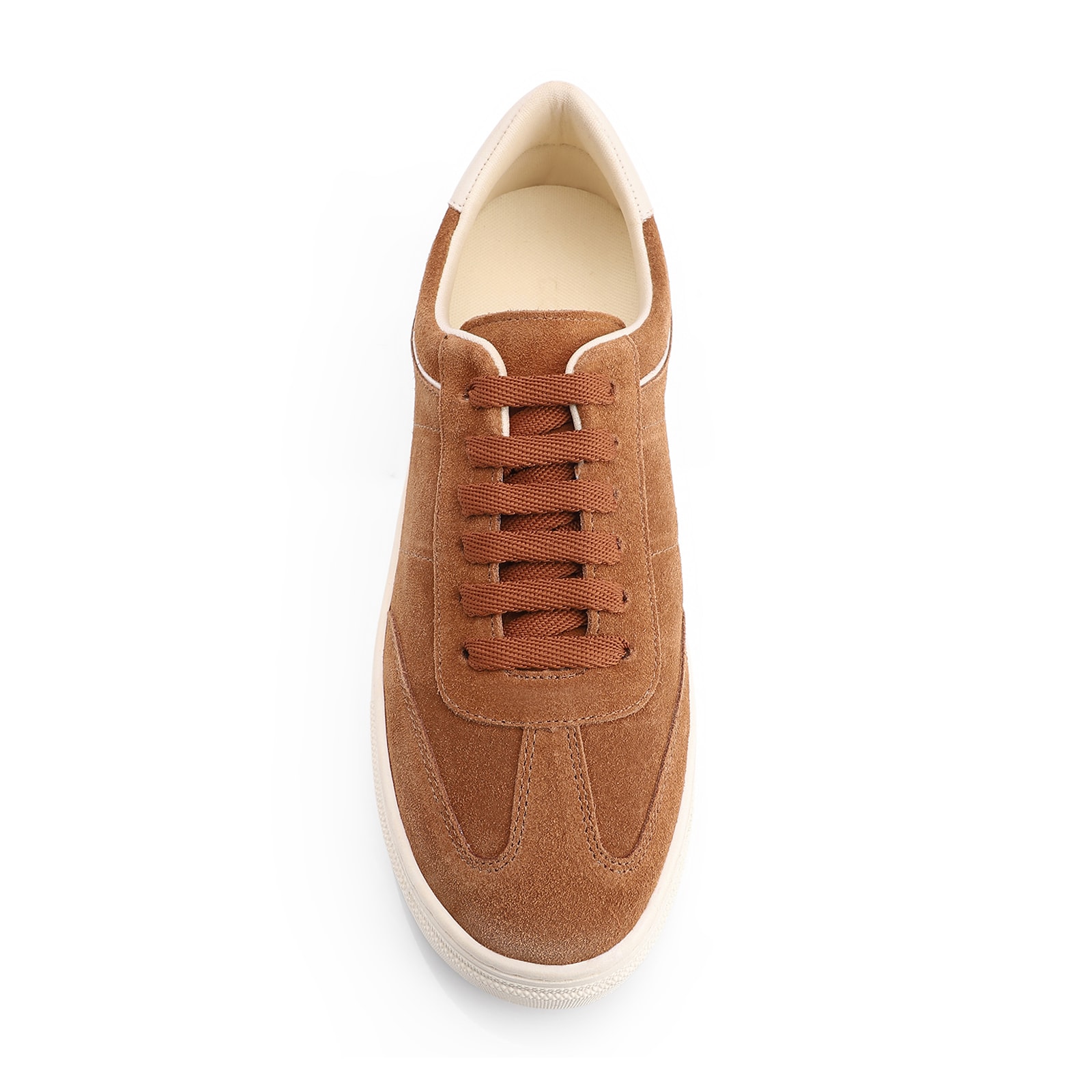 Tênis Flatform Couro Camurça Marrom Claro