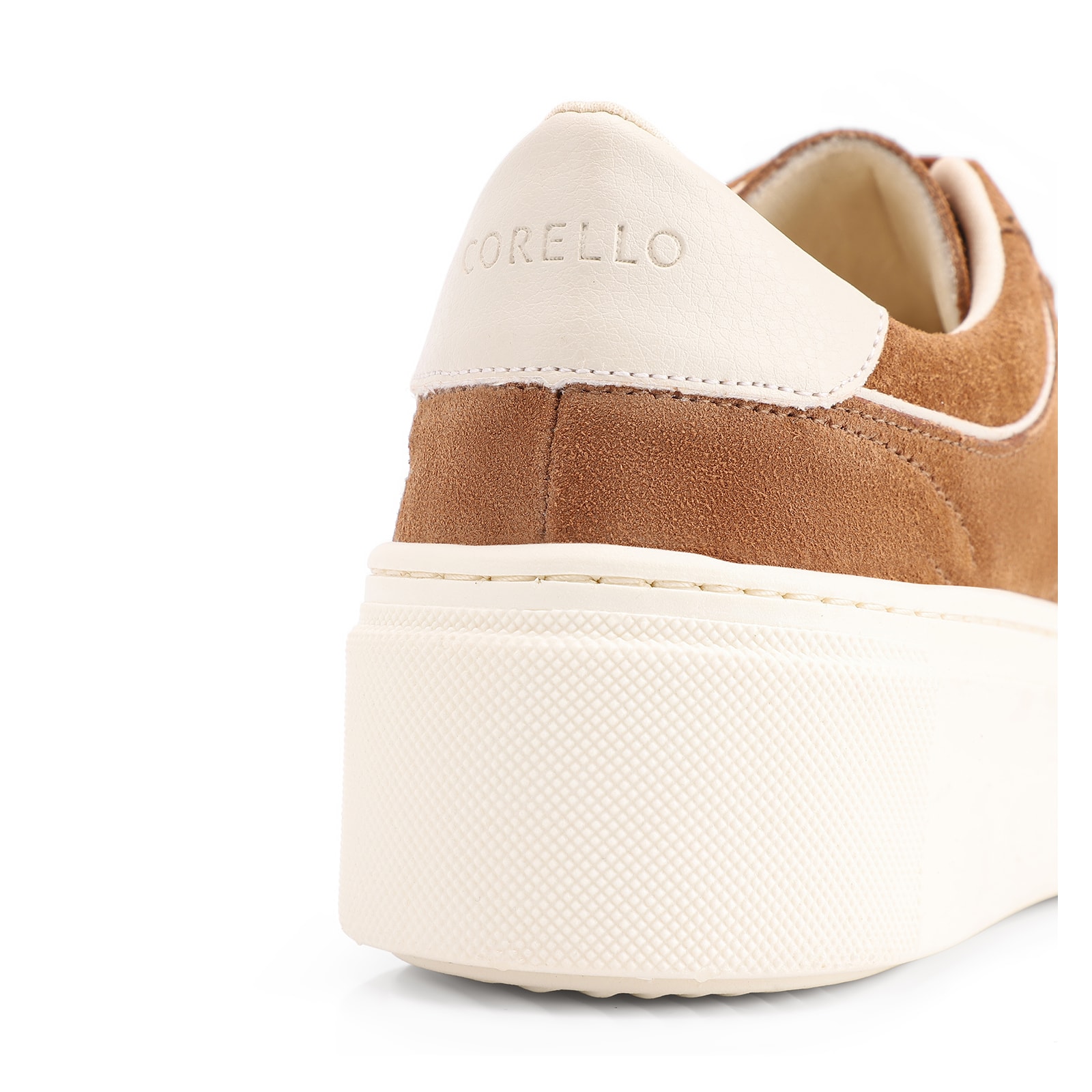 Tênis Flatform Couro Camurça Marrom Claro