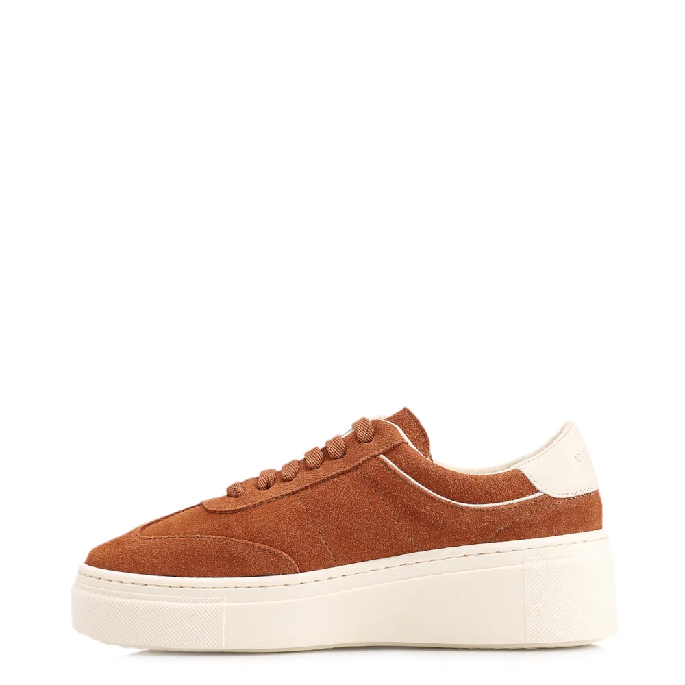 Tênis Flatform Couro Camurça Marrom Claro - imagem 4
