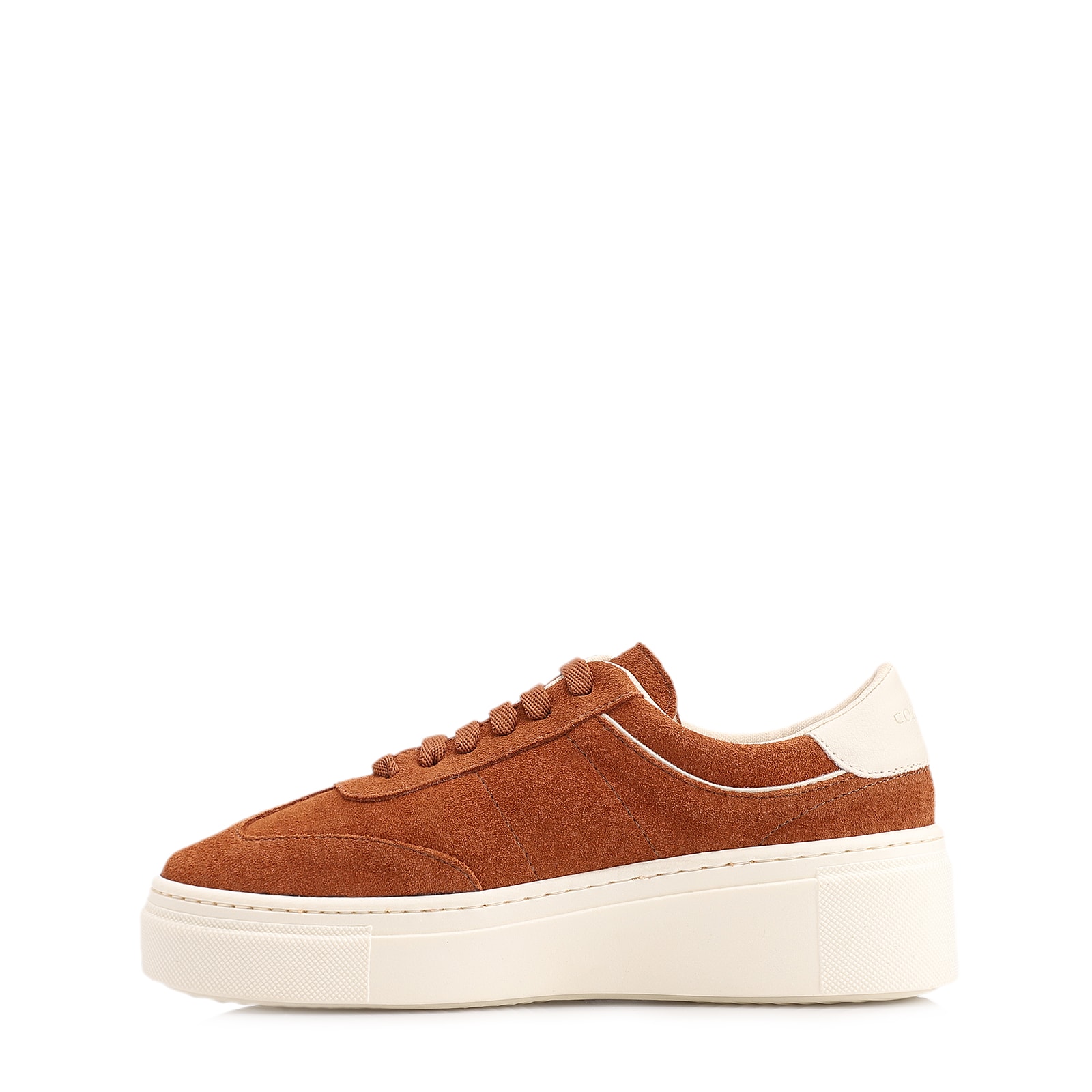 Tênis Flatform Couro Camurça Marrom Claro