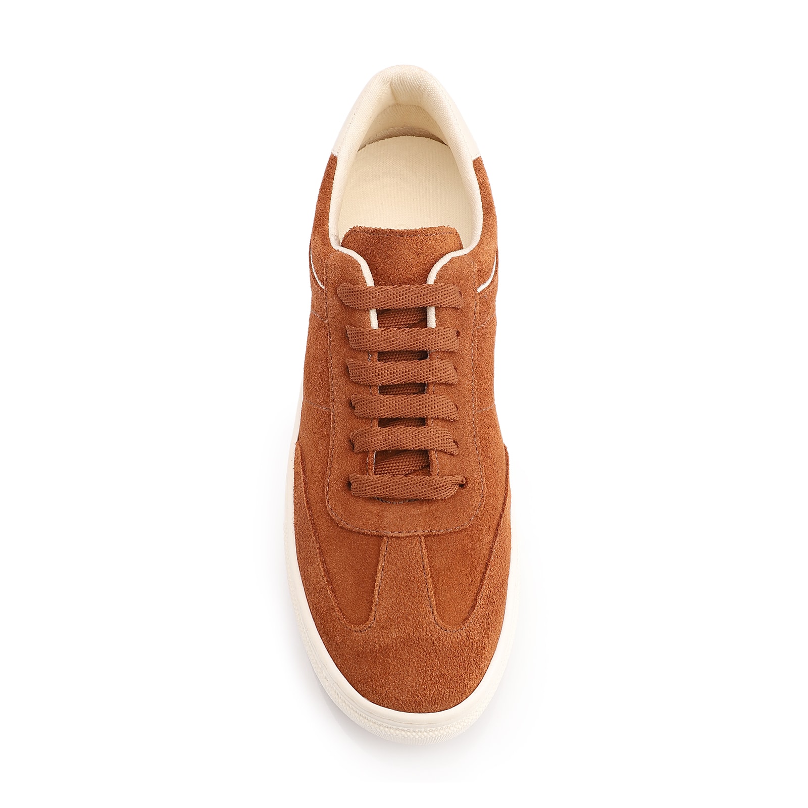 Tênis Flatform Couro Camurça Marrom Claro