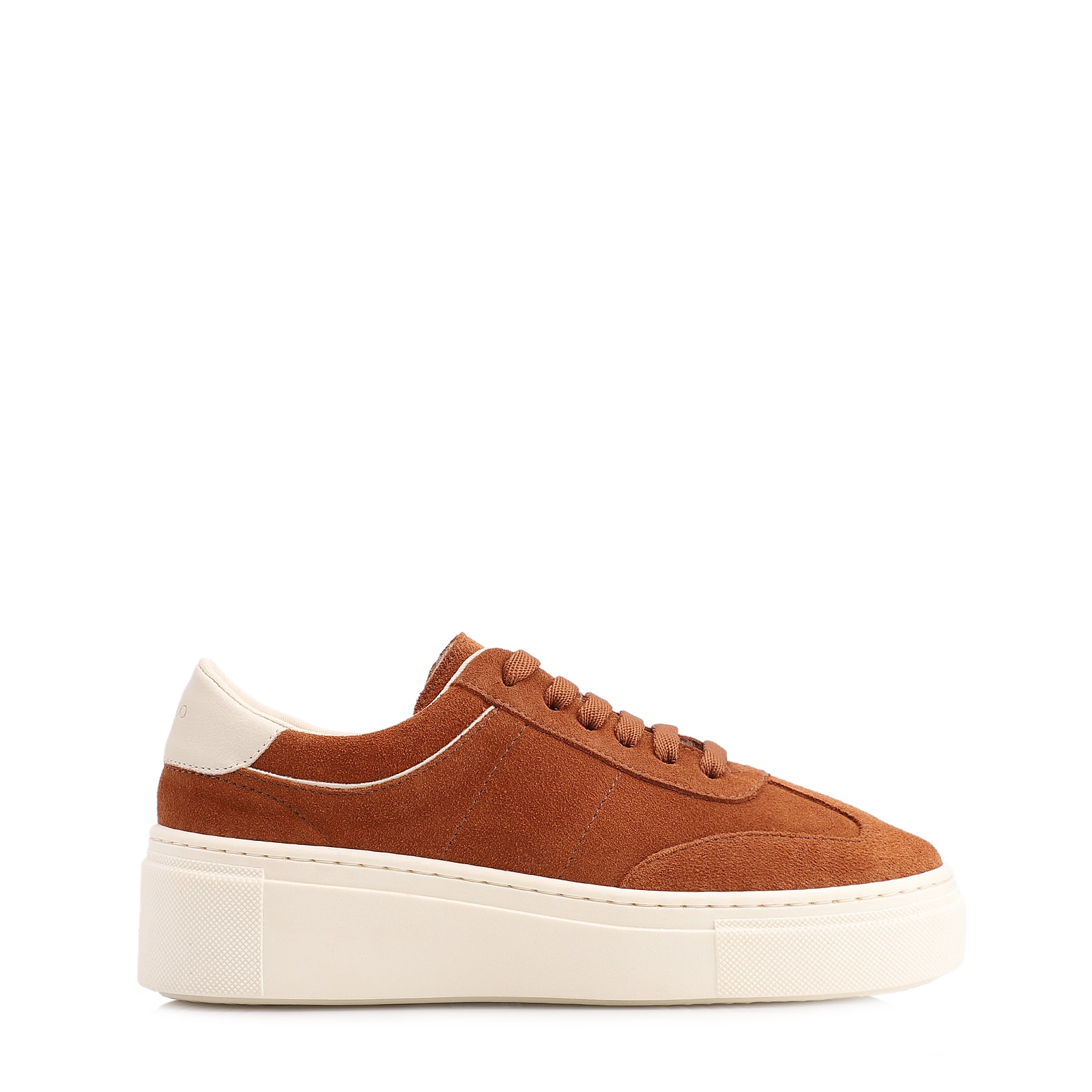 Tênis Flatform Couro Camurça Marrom Claro