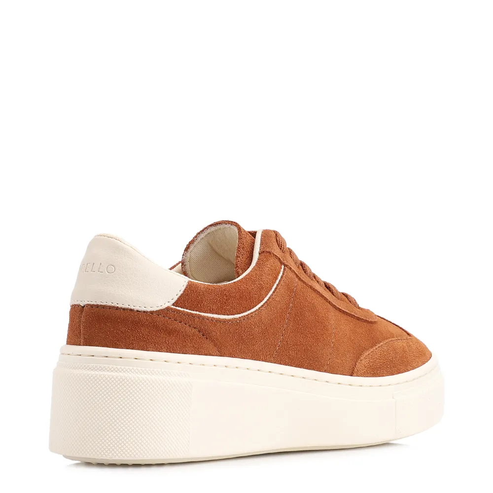 Tênis Flatform Couro Camurça Marrom Claro - imagem 3