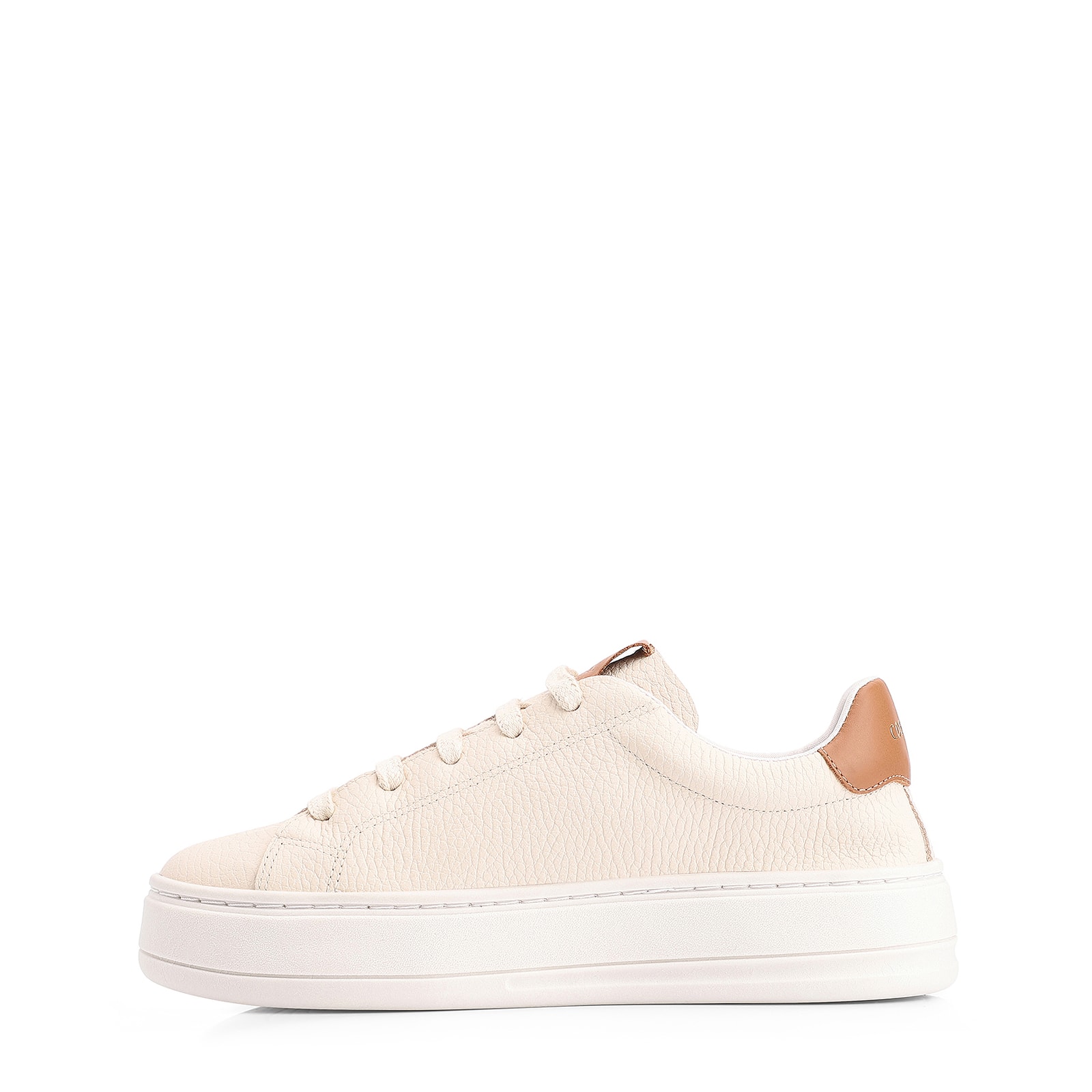 Tênis Flatform Couro Off White
