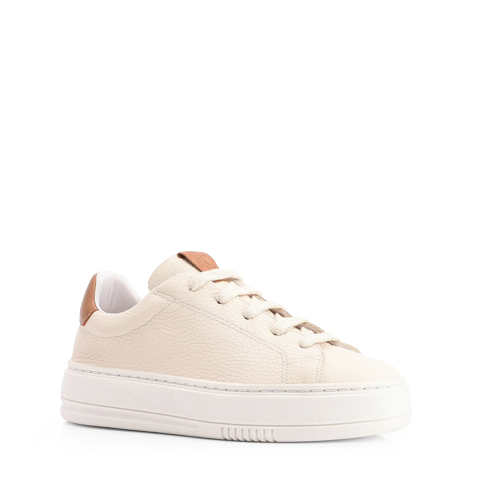 Tênis Flatform Couro Off White