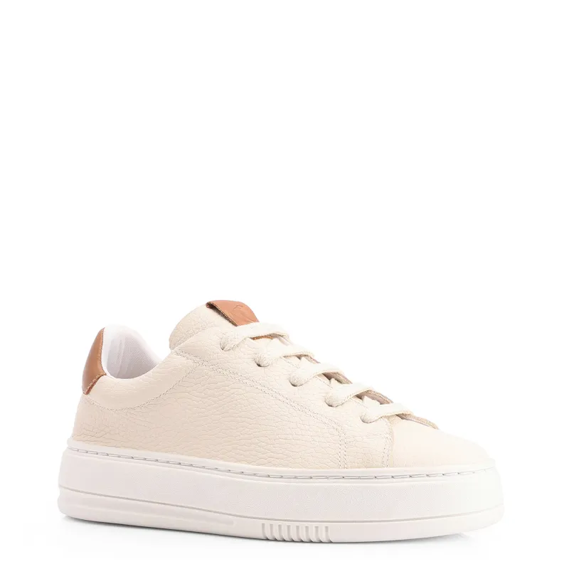 Tênis Flatform Couro Off White