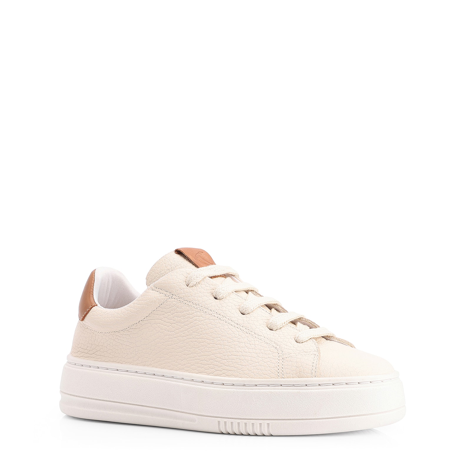 Tênis Flatform Couro Off White