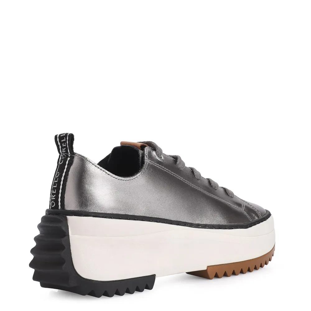 Tênis Flatform Couro Prata - imagem 4