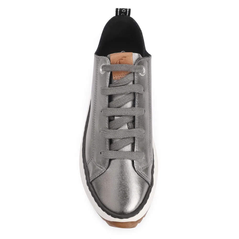 Tênis Flatform Couro Prata - imagem 6