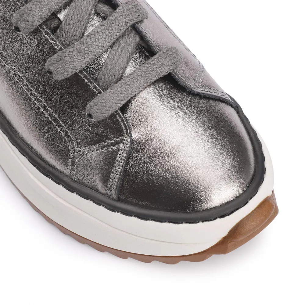 Tênis Flatform Couro Prata - imagem 7