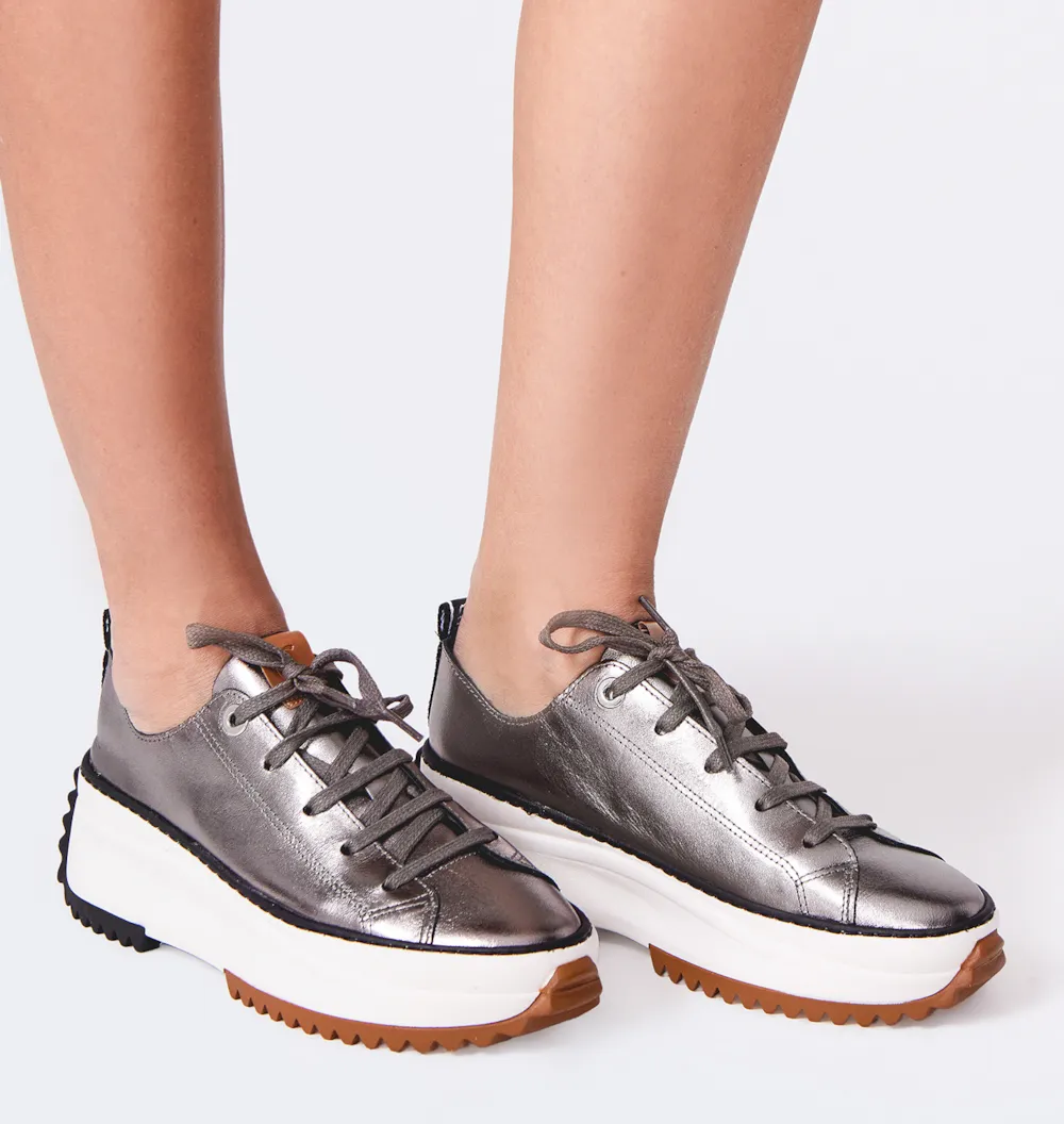 Tênis Flatform Couro Prata - imagem 2