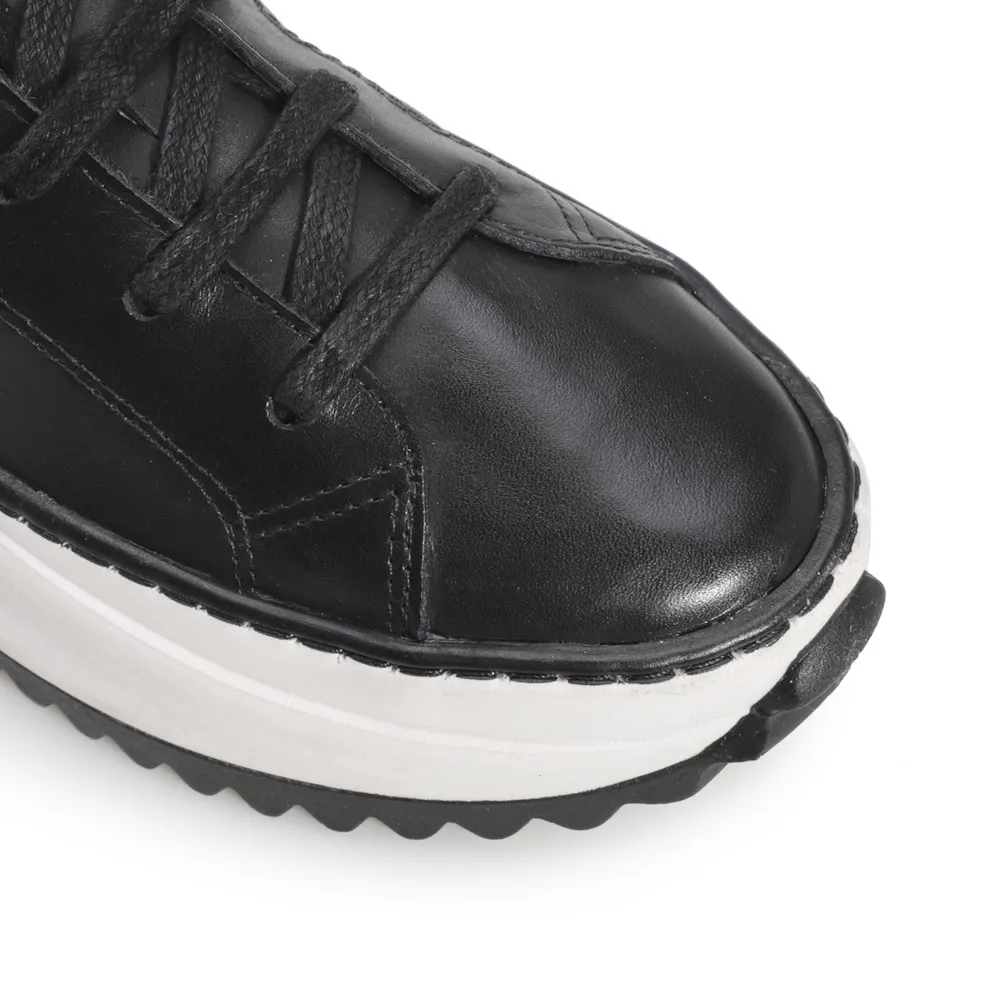 Tênis Flatform Couro Preto - imagem 6