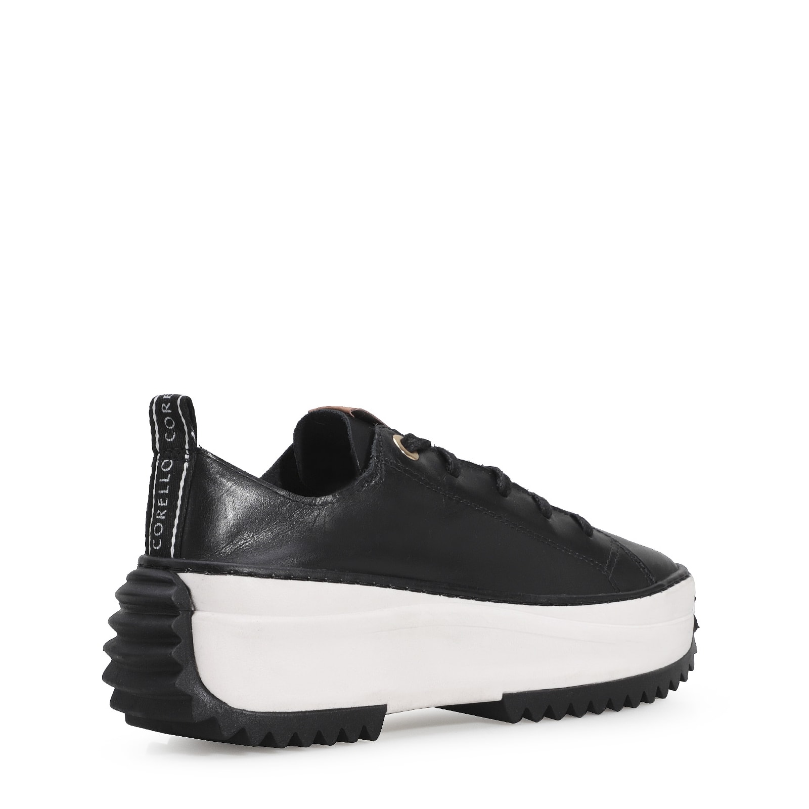 Tênis Flatform Couro Preto