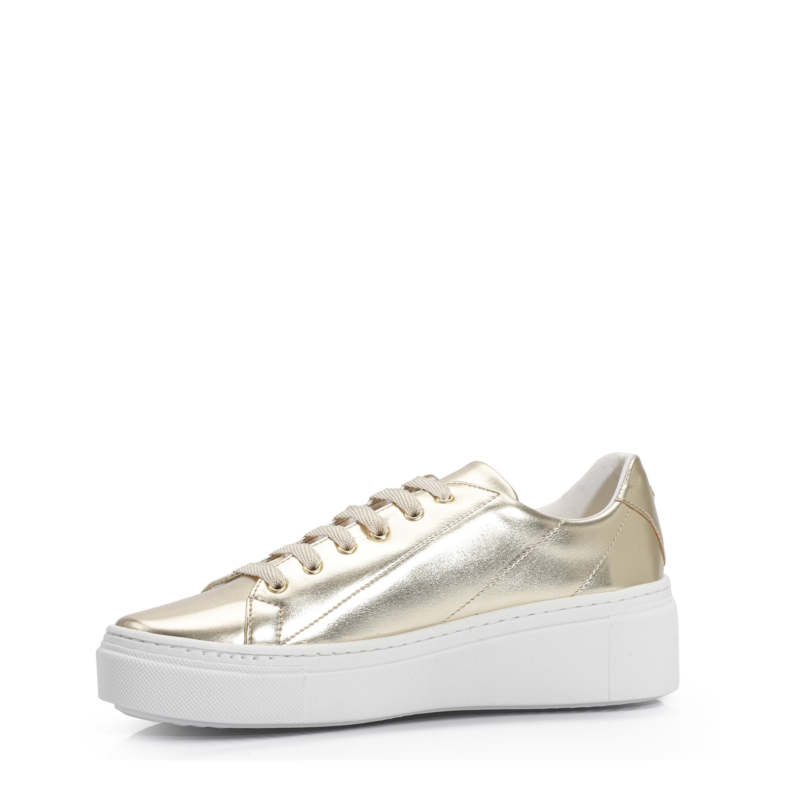 Tênis Flatform Metalizado Champagne