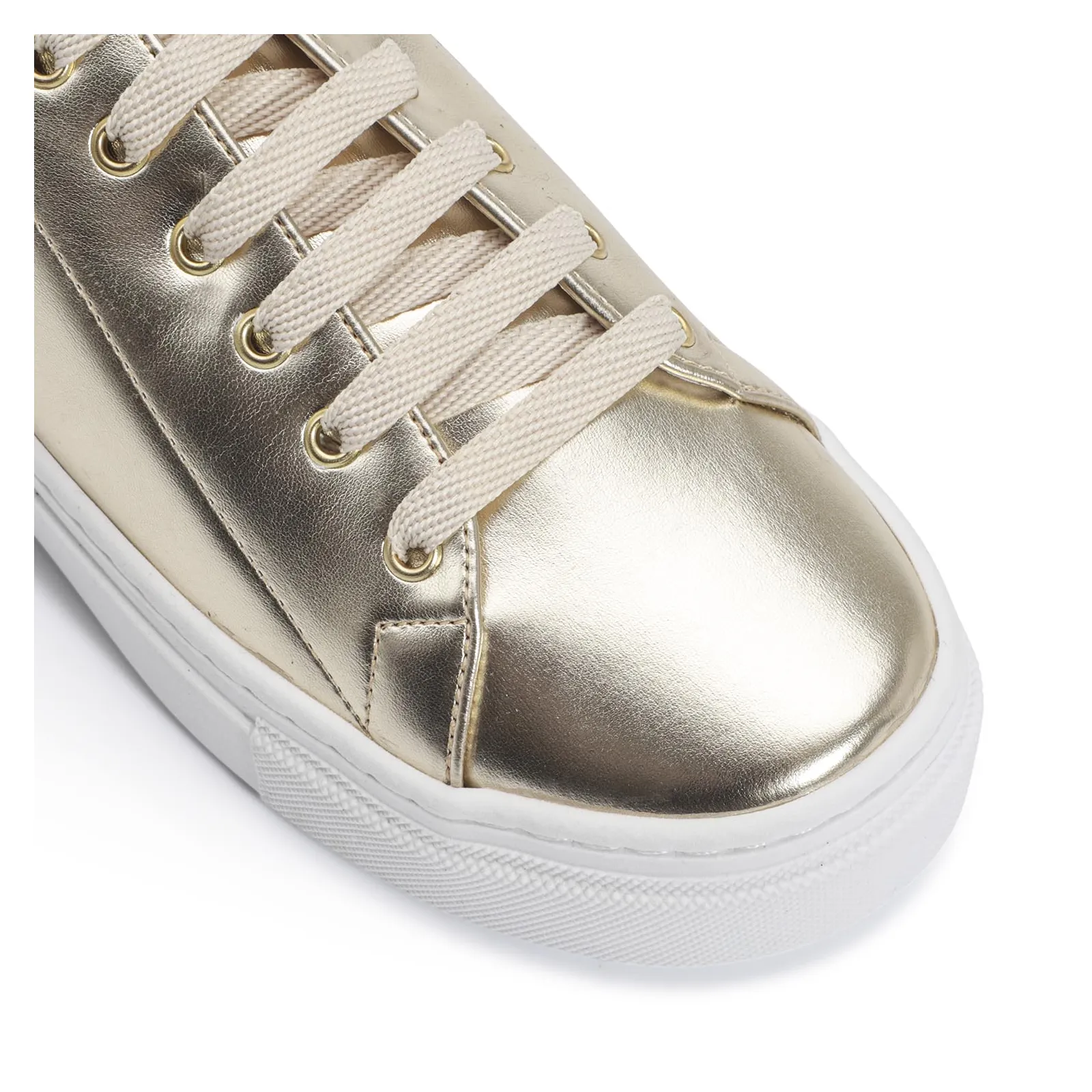 Tênis Flatform Metalizado Champagne