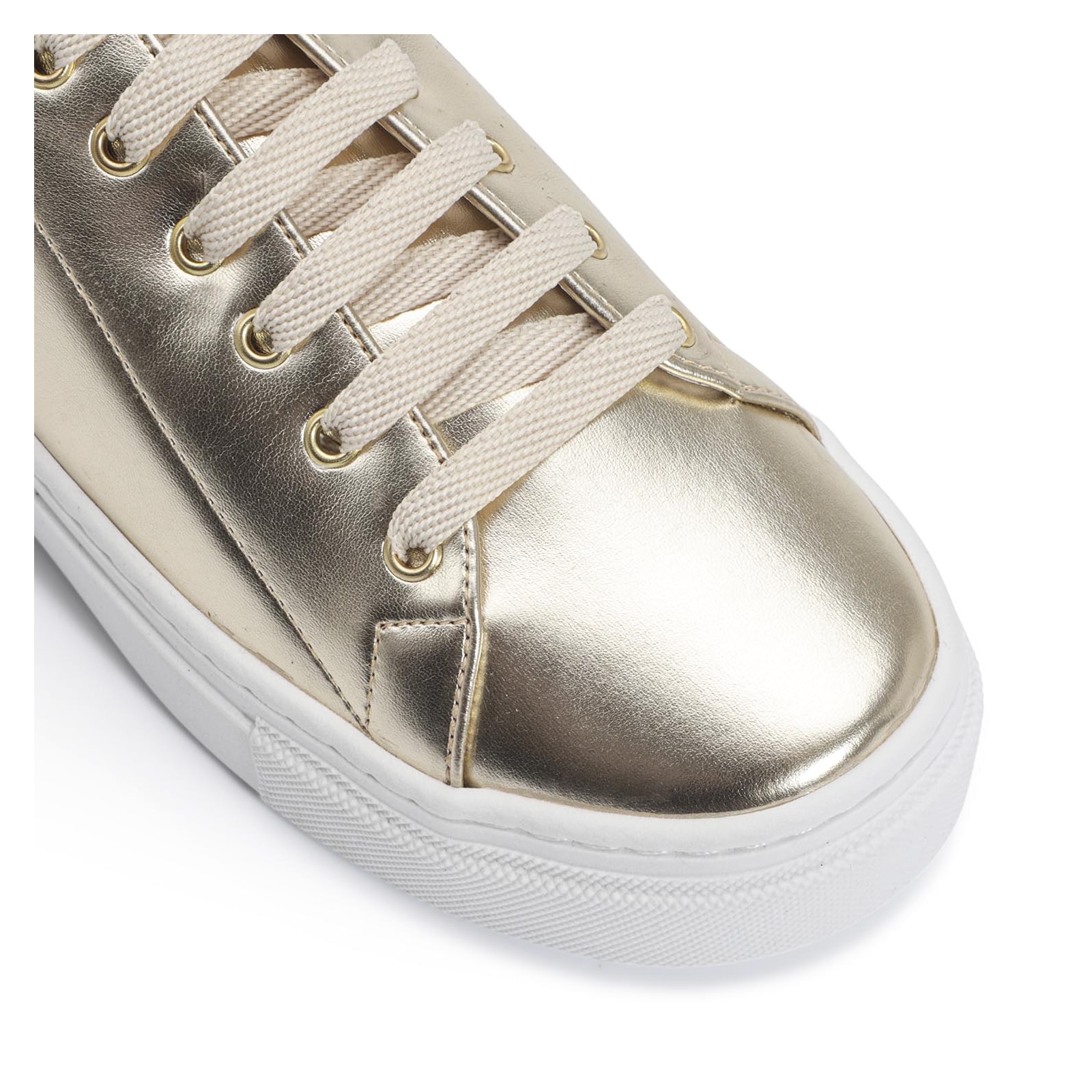 Tênis Flatform Metalizado Champagne