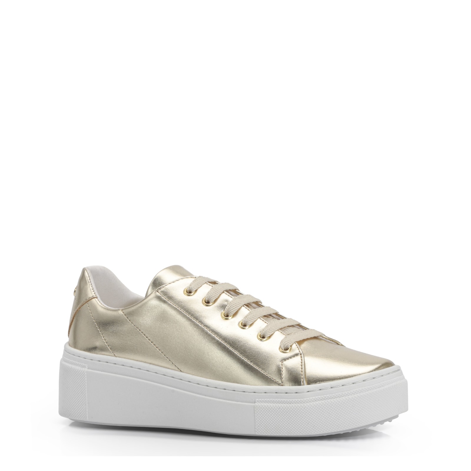 Tênis Flatform Metalizado Champagne