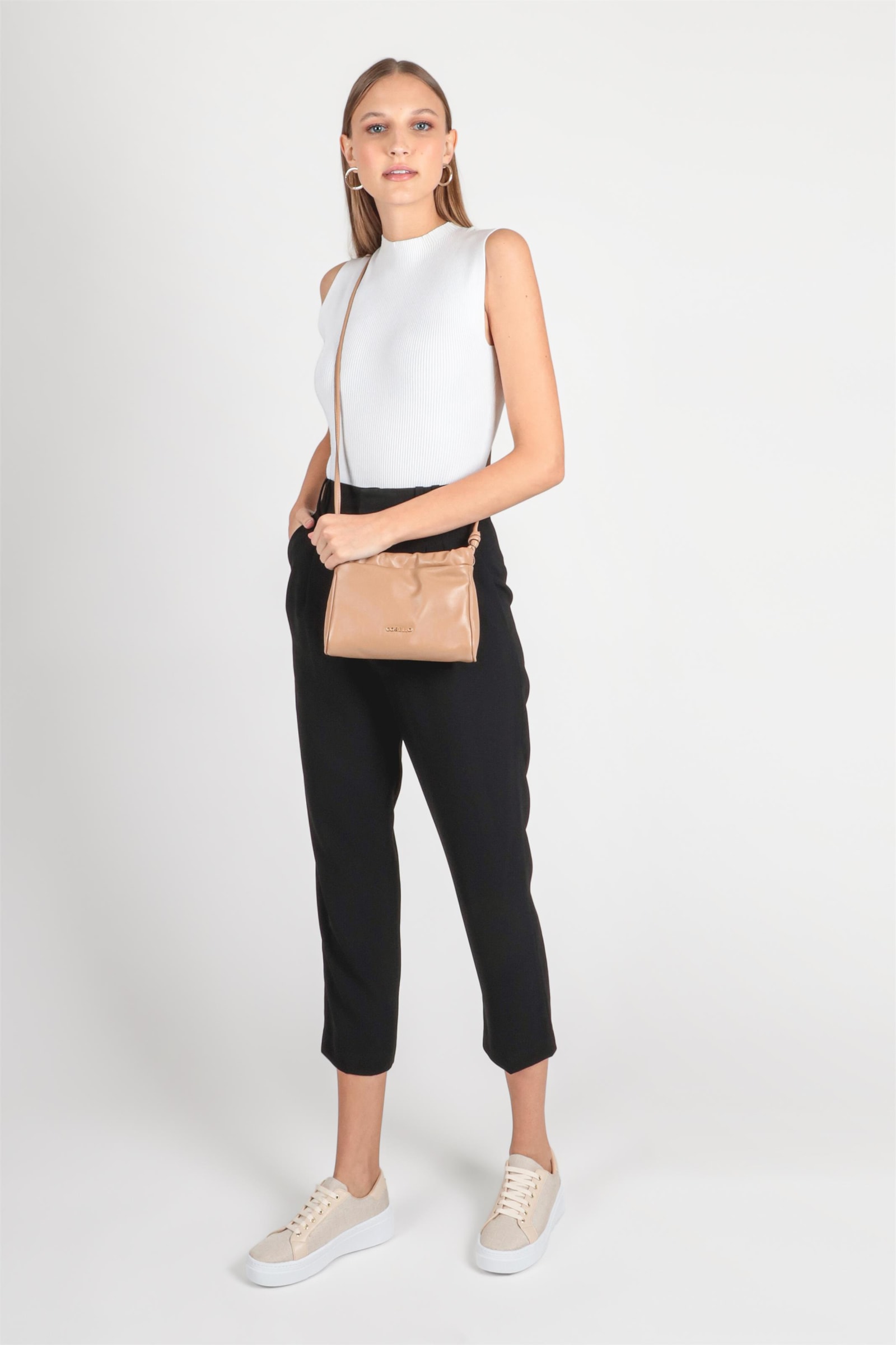 Tênis Flatform Tecido Bege