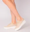 Tênis Flatform Tecido Bege - imagem 1
