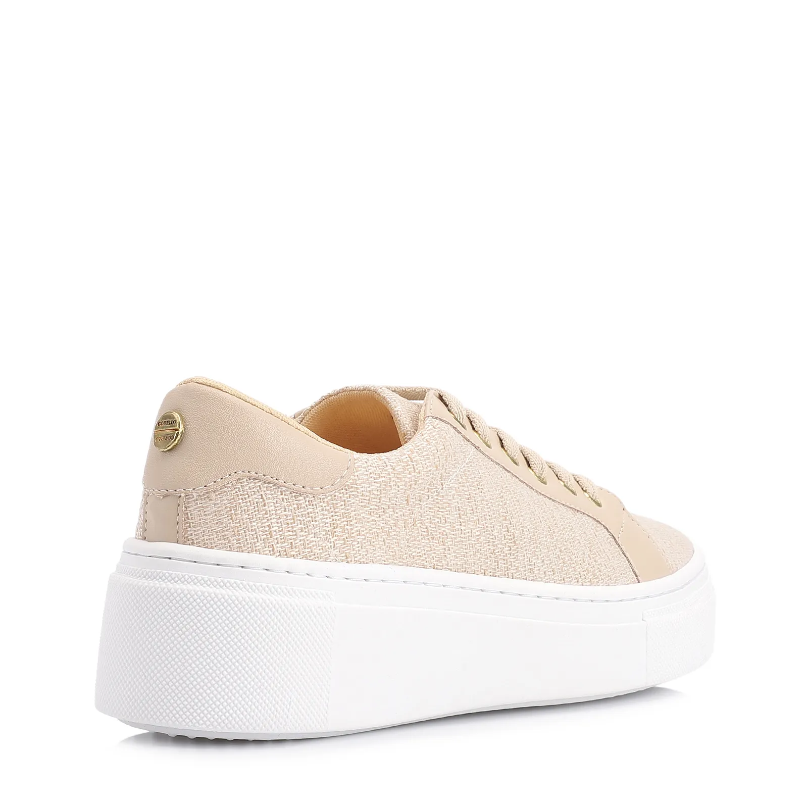 Tênis Flatform Tecido Bege