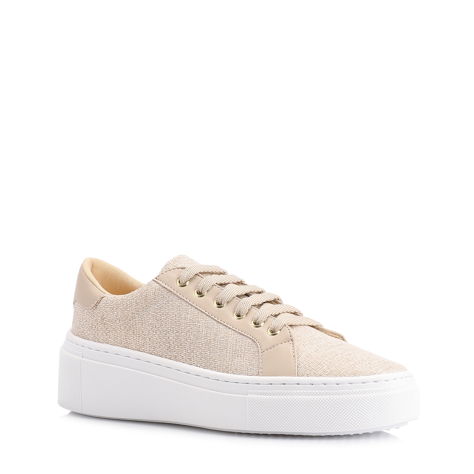 Tênis Flatform Tecido Bege