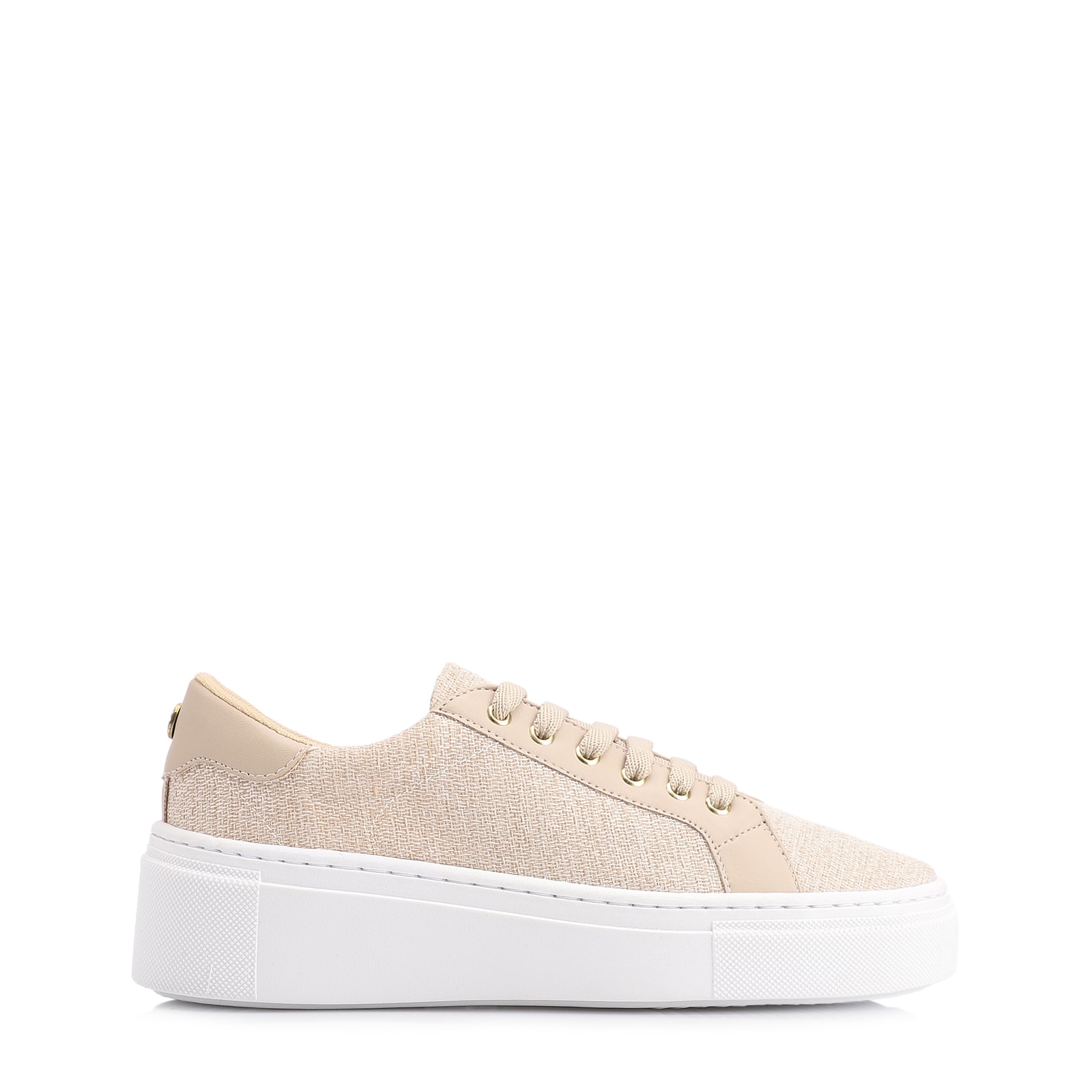 Tênis Flatform Tecido Bege