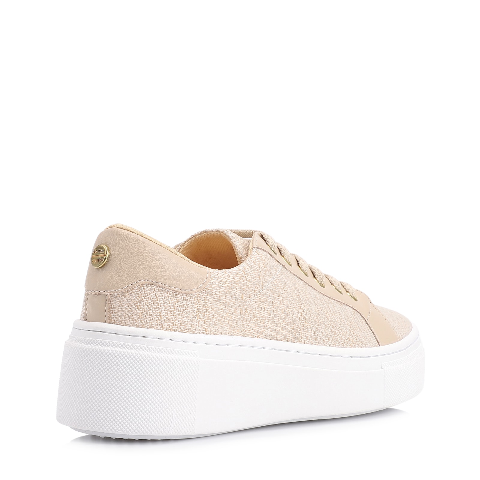 Tênis Flatform Tecido Bege