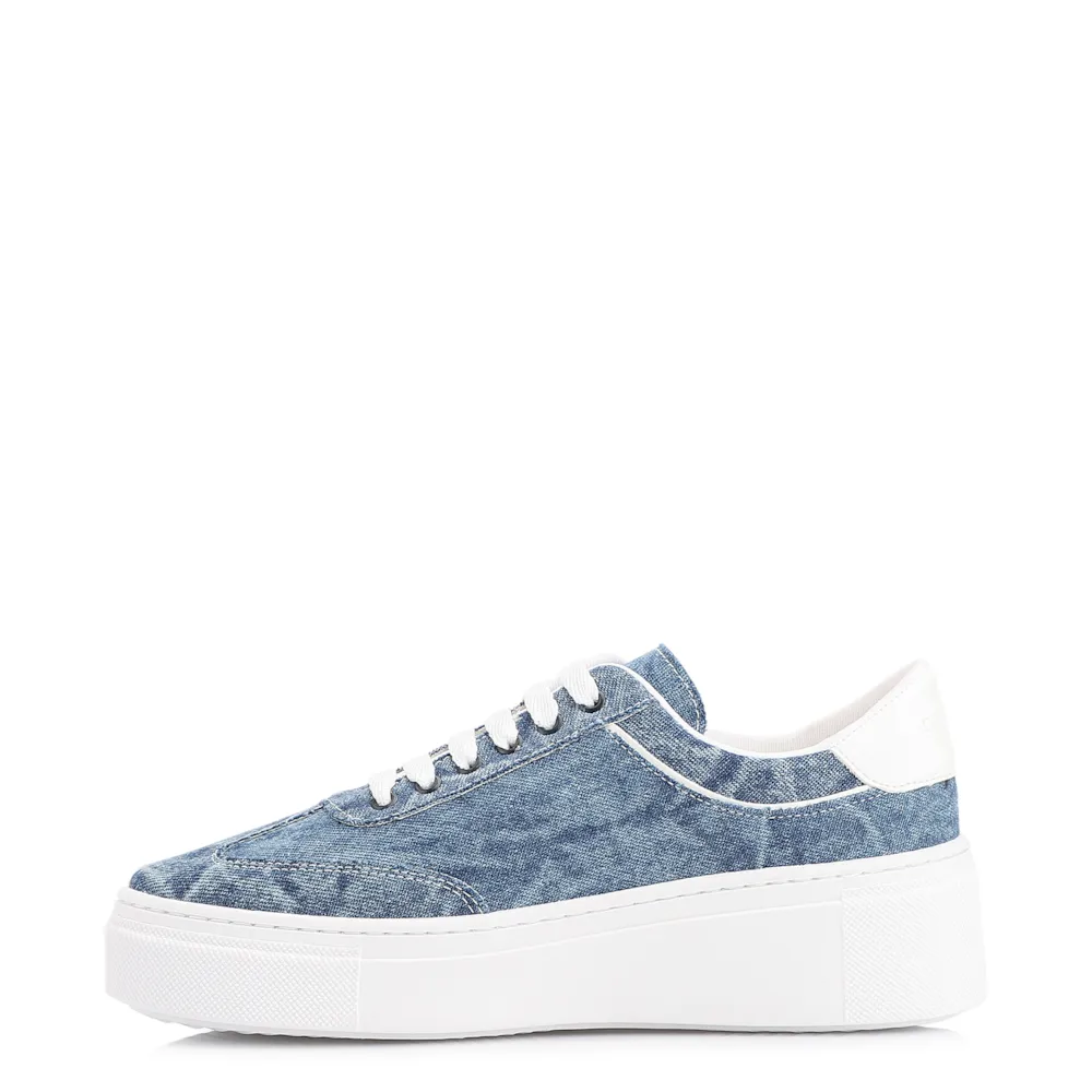 Tênis Flatform Tecido Jeans/Alt Branco - imagem 4